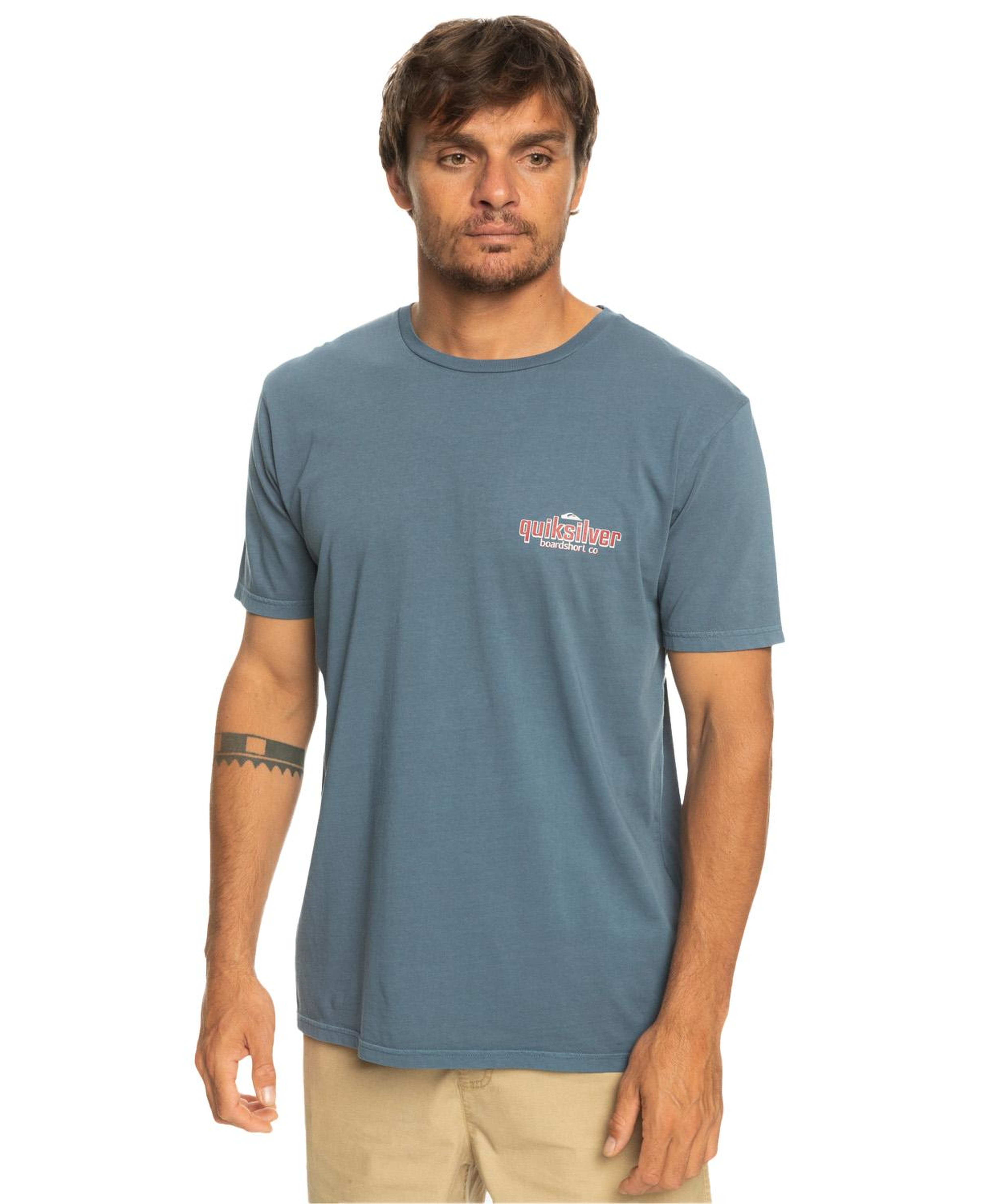 Quiksilver Quikwords Erkek Mavi Tişört