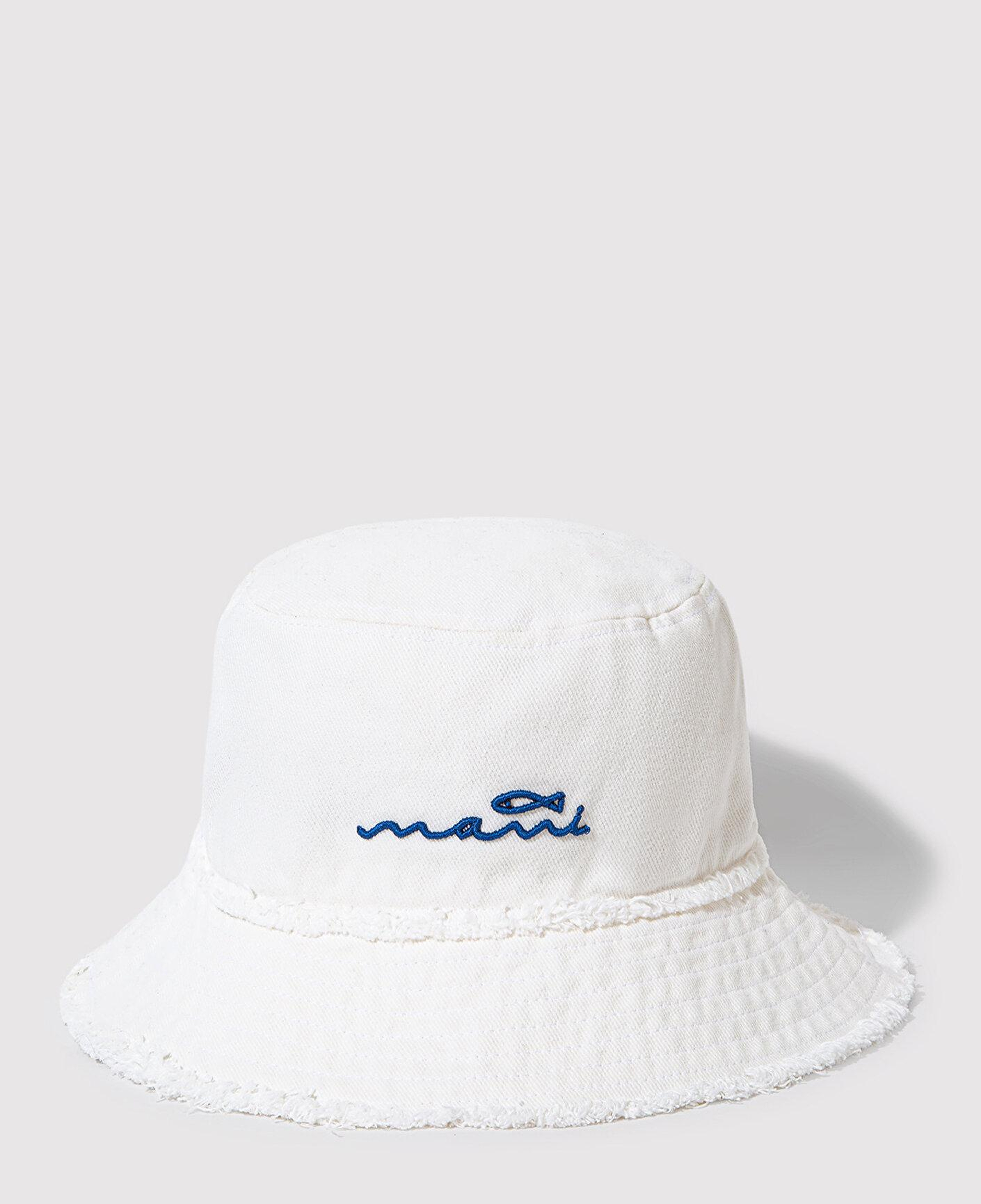 Mavi Mavi Nakışlı Beyaz Bucket Şapka 1913102-620