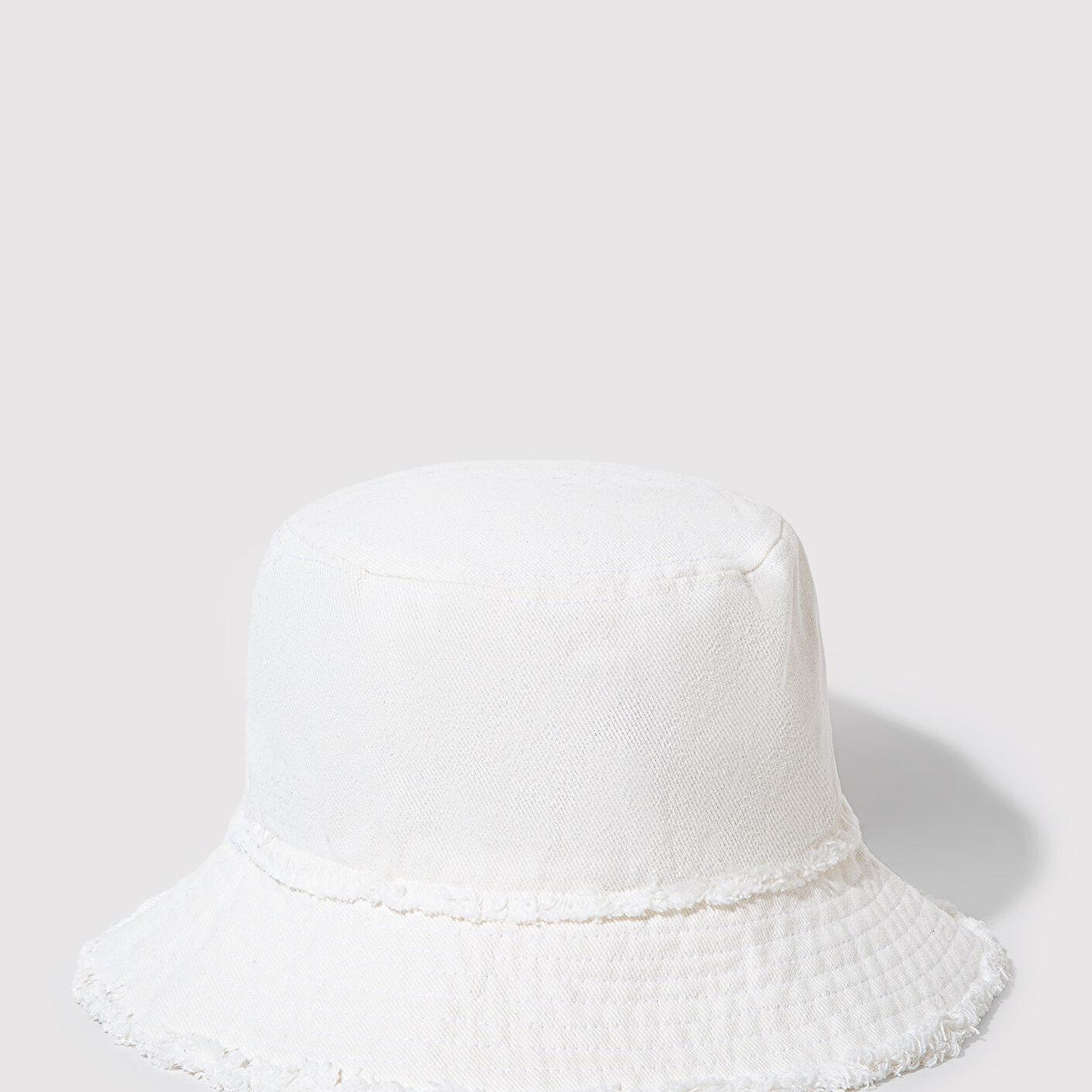 Mavi Mavi Nakışlı Beyaz Bucket Şapka 1913102-620