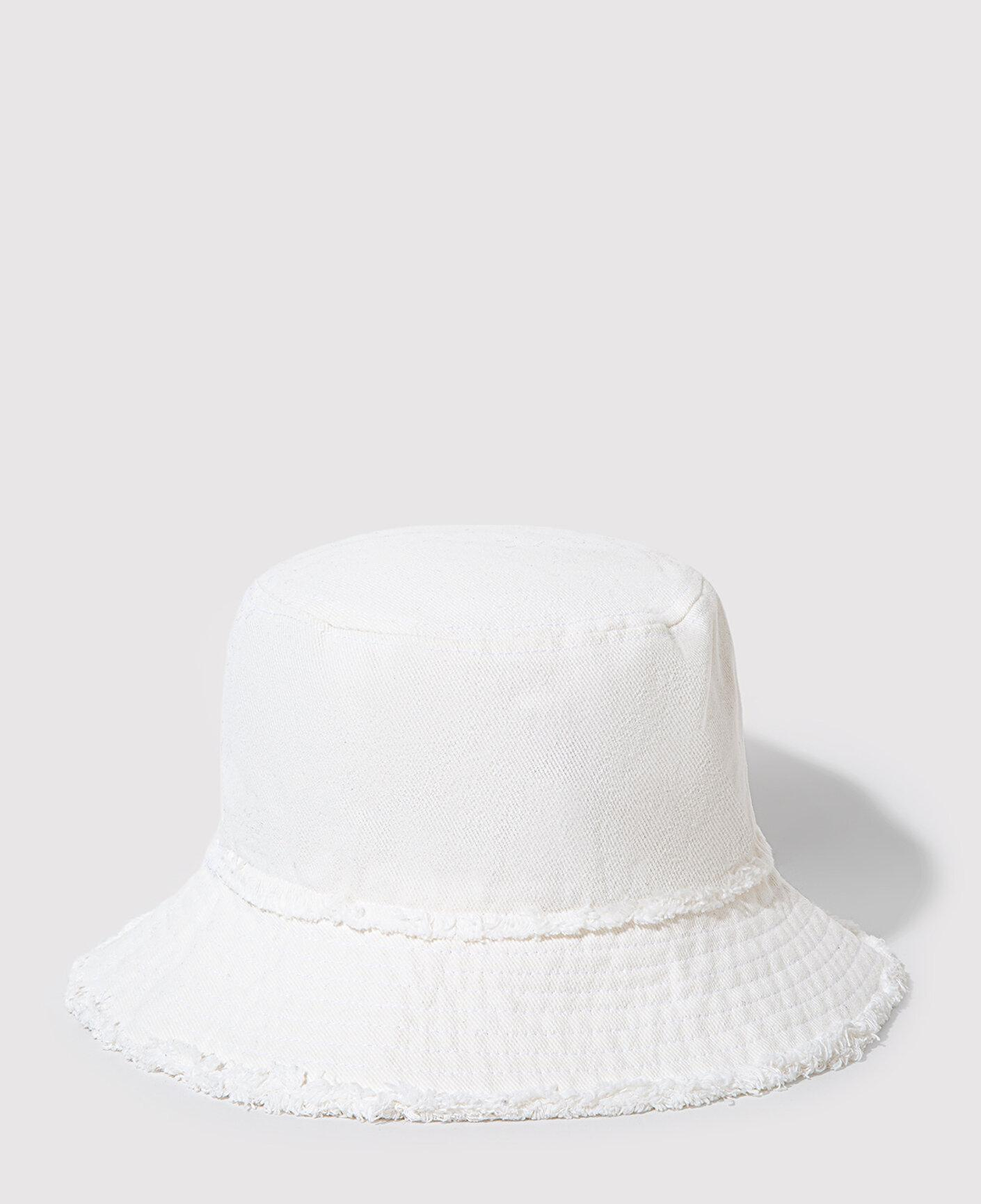 Mavi Mavi Nakışlı Beyaz Bucket Şapka 1913102-620