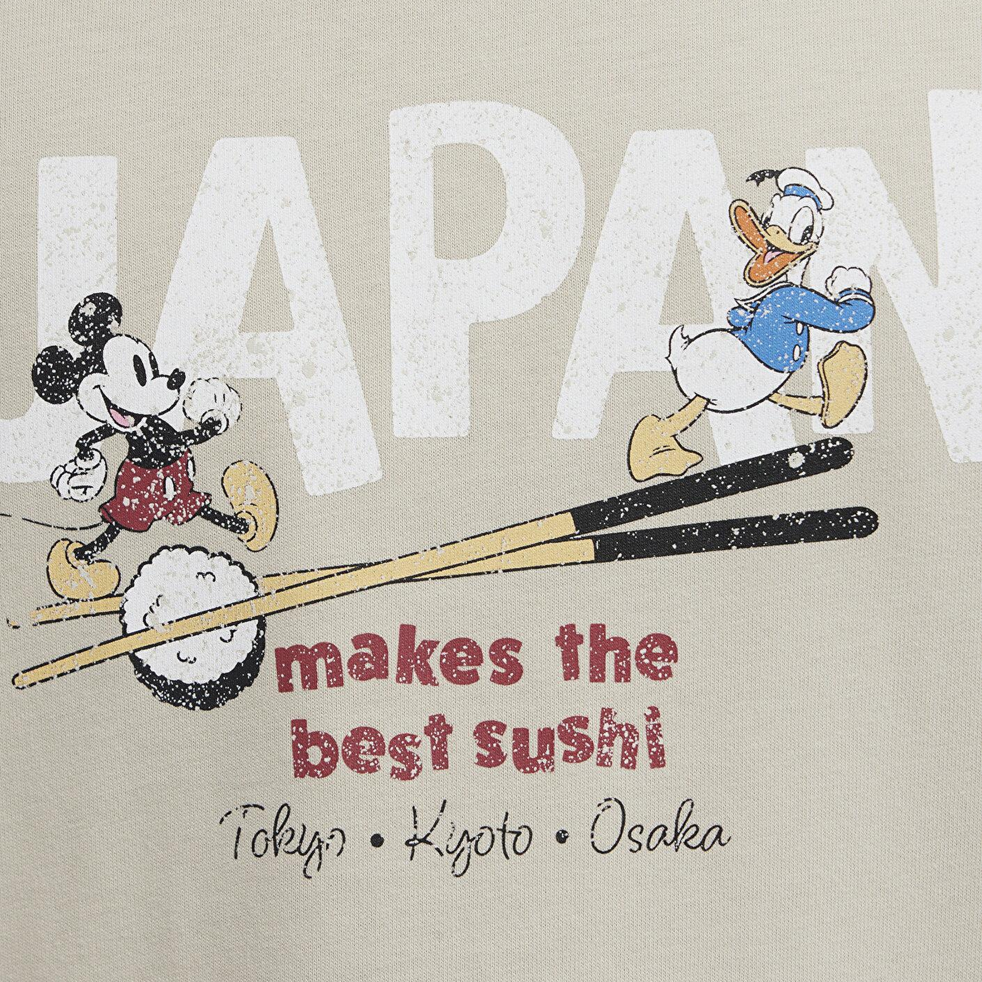 Mavi Japonya Baskılı Bej Tişört Loose Fit / Bol Rahat Kesim 0613209-70144