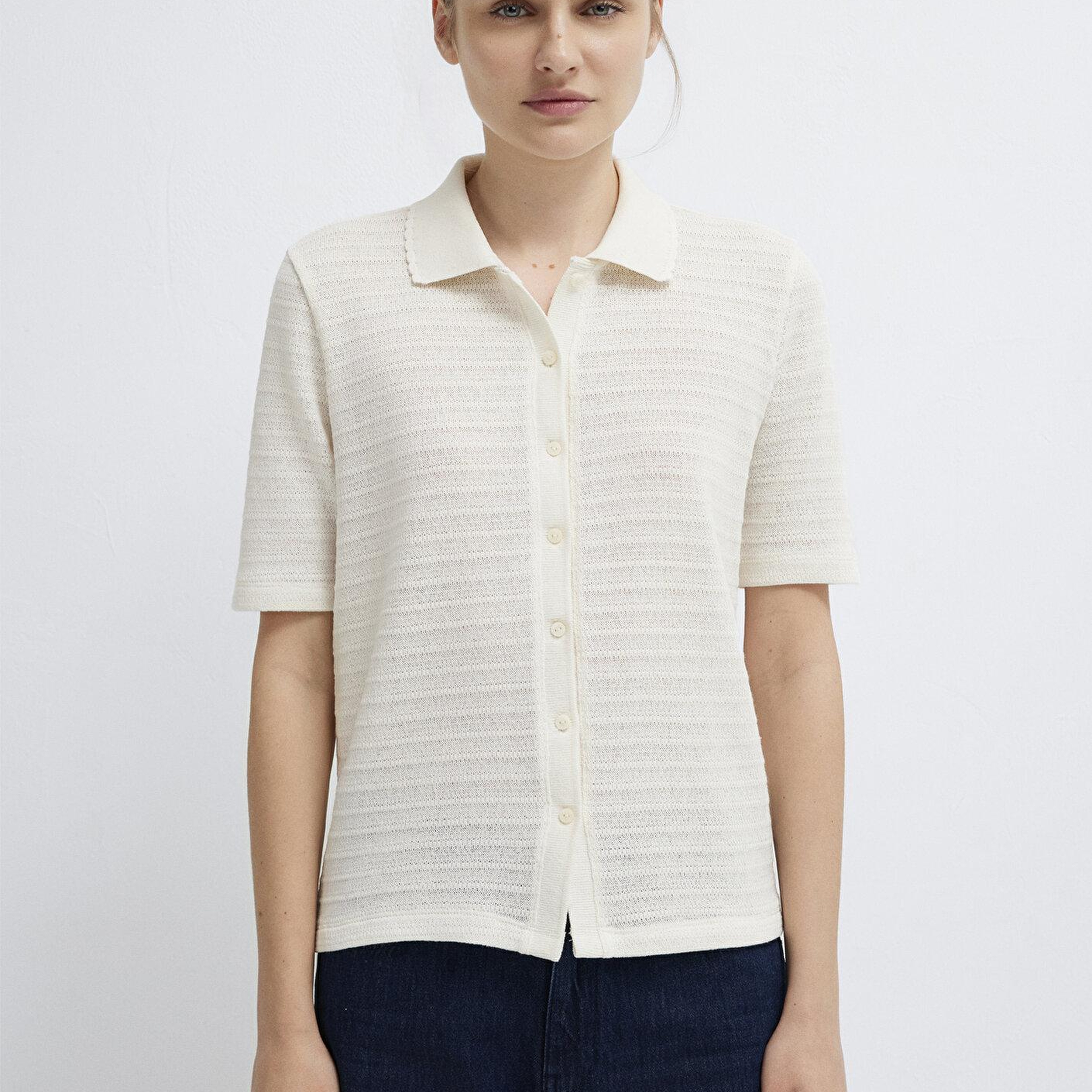 Mavi Ekru Polo Tişört Slim Fit / Dar Kesim 1613948-82127