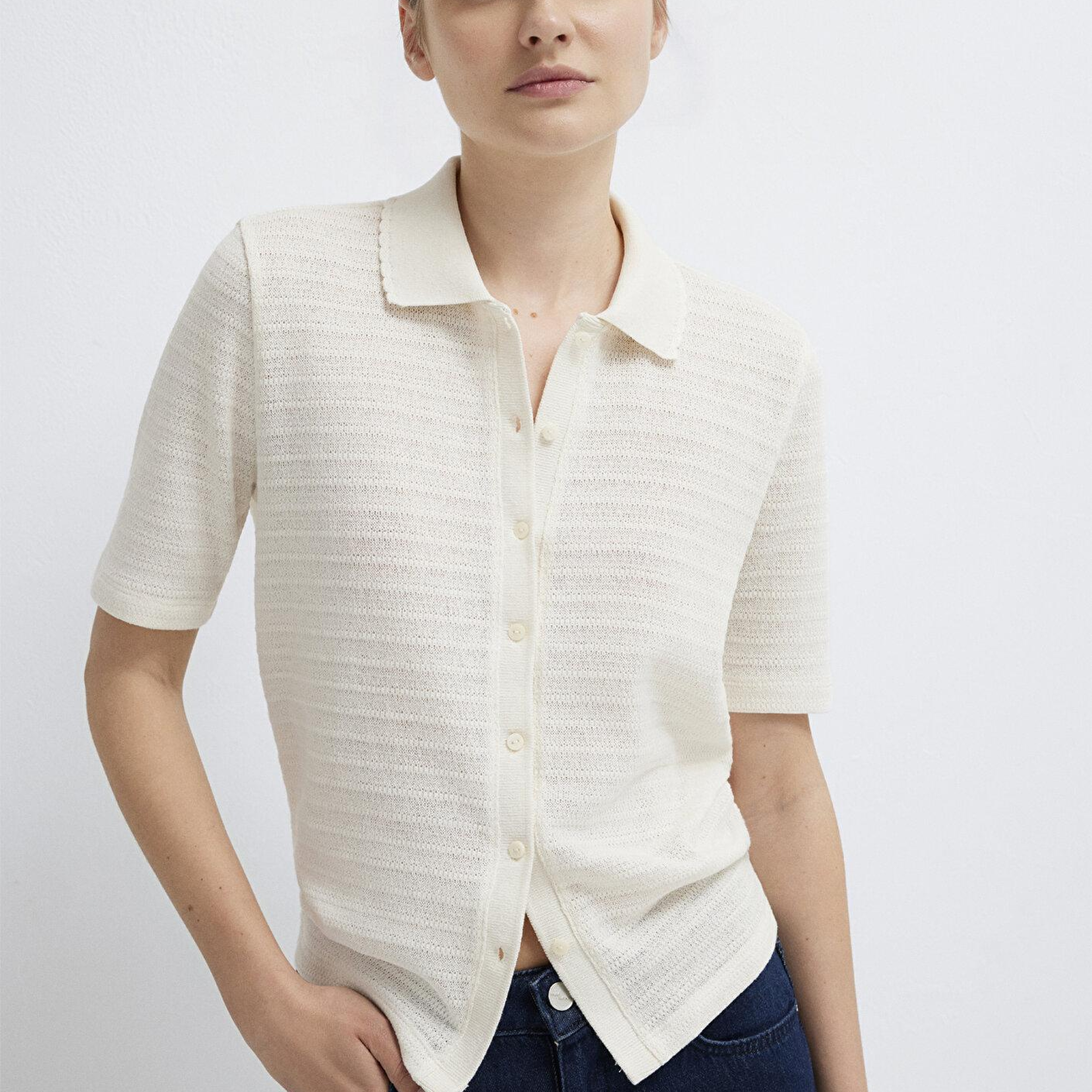 Mavi Ekru Polo Tişört Slim Fit / Dar Kesim 1613948-82127