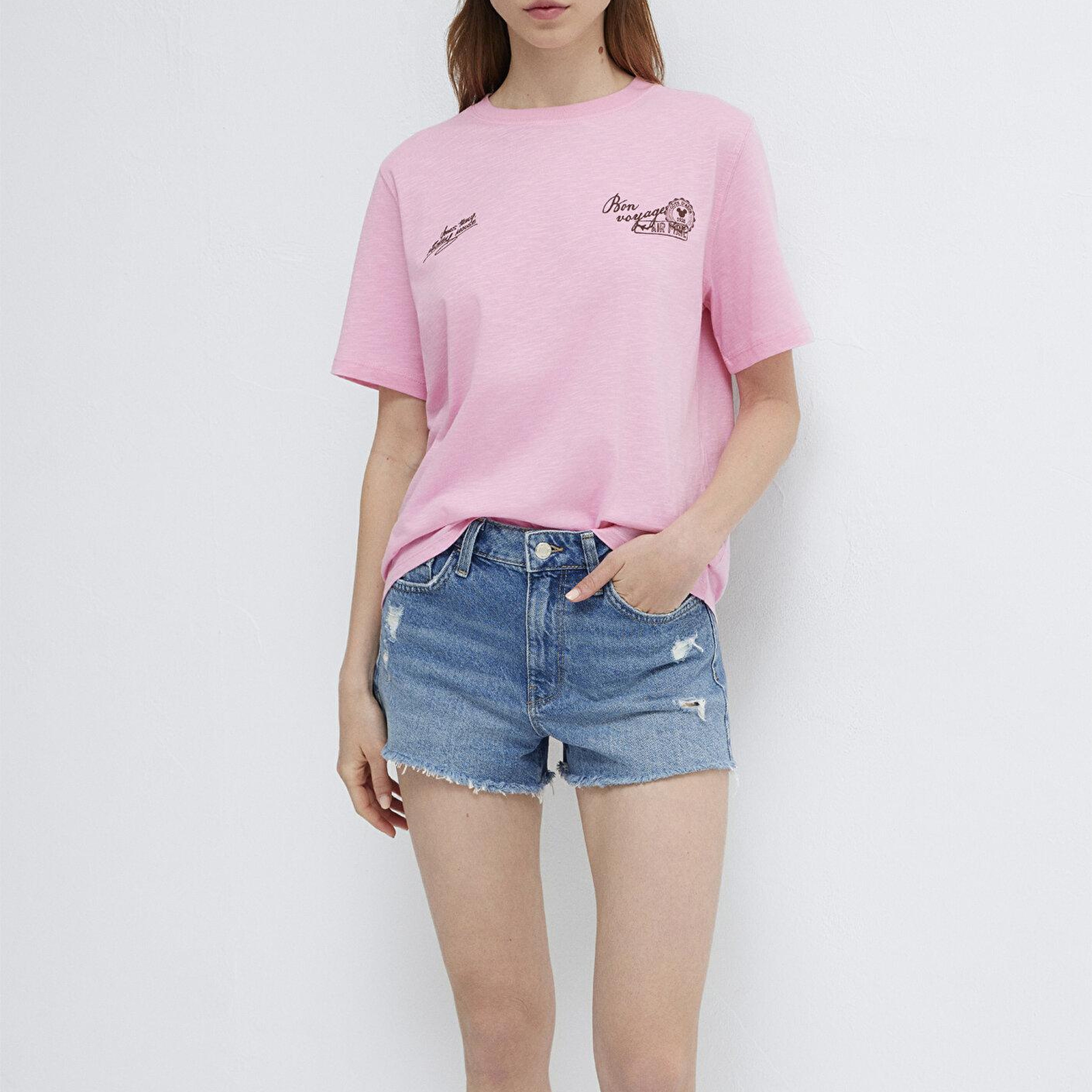 Mavi Pembe Tişört Regular Fit / Normal Kesim 1614334-70972