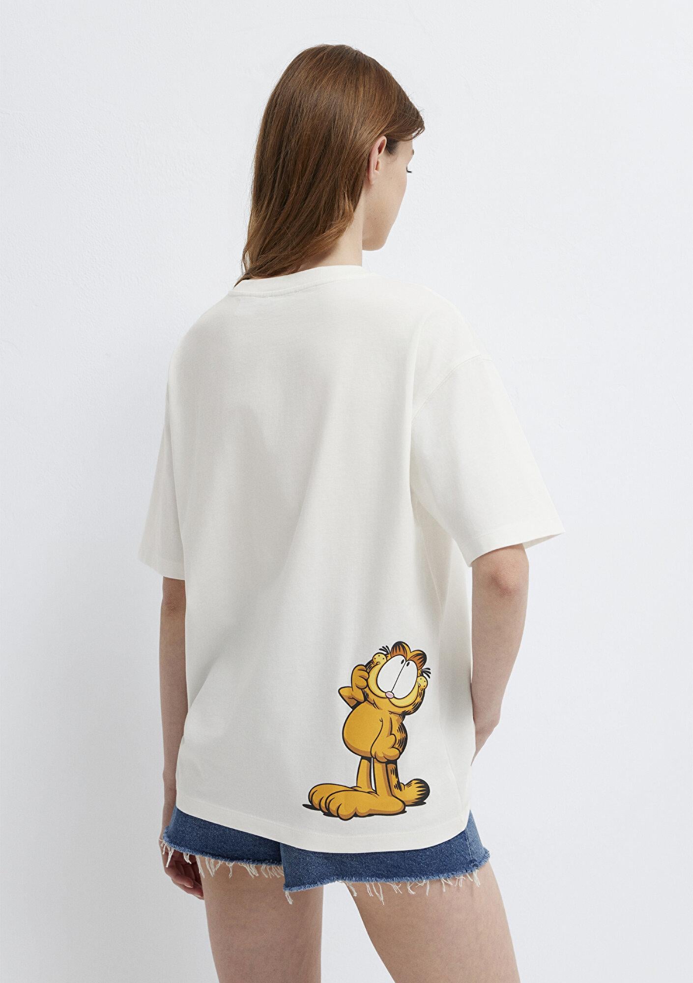 Mavi Ekru Tişört Loose Fit / Bol Rahat Kesim 1614339-80194