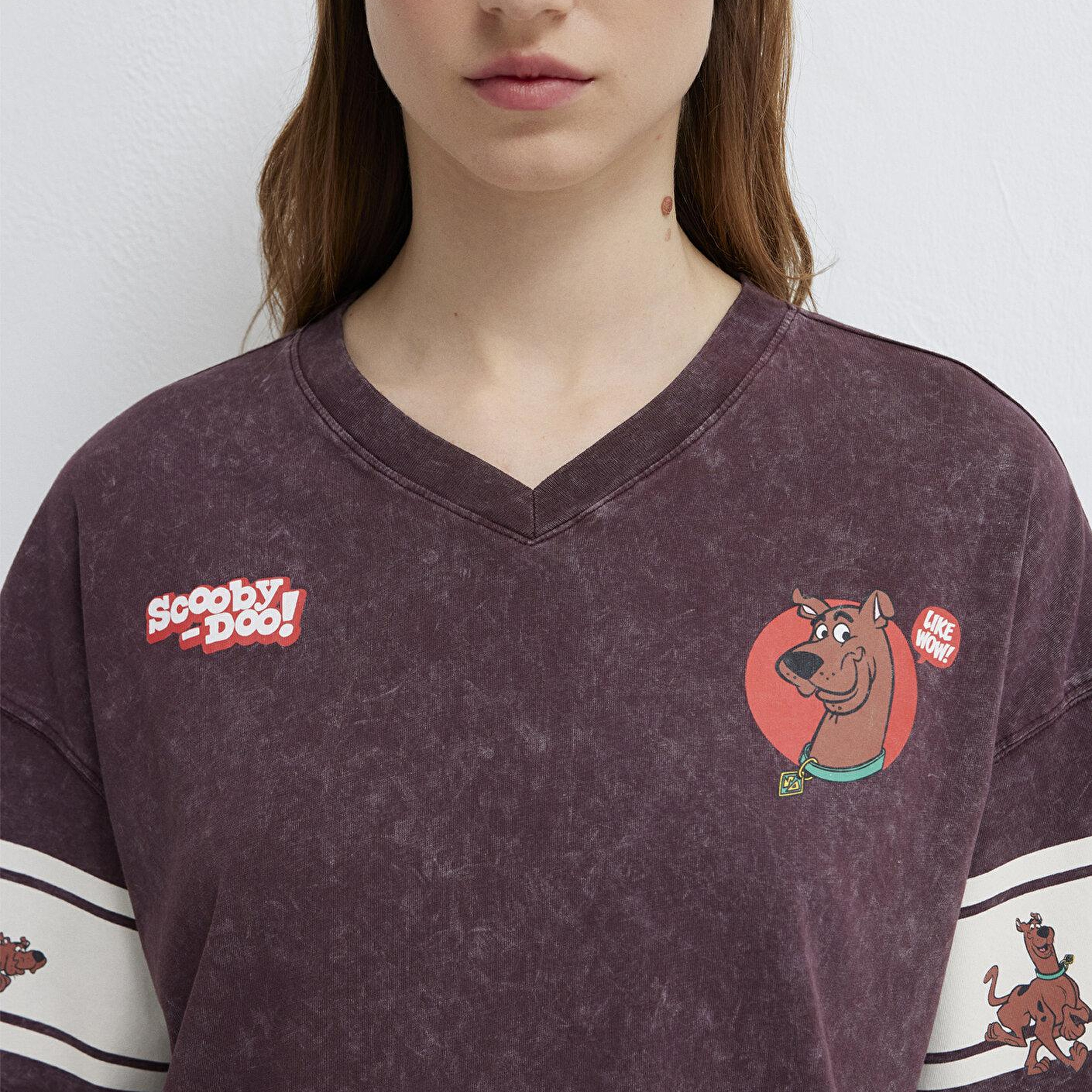Mavi Kahverengi Tişört Loose Fit / Bol Rahat Kesim 1613367-70223