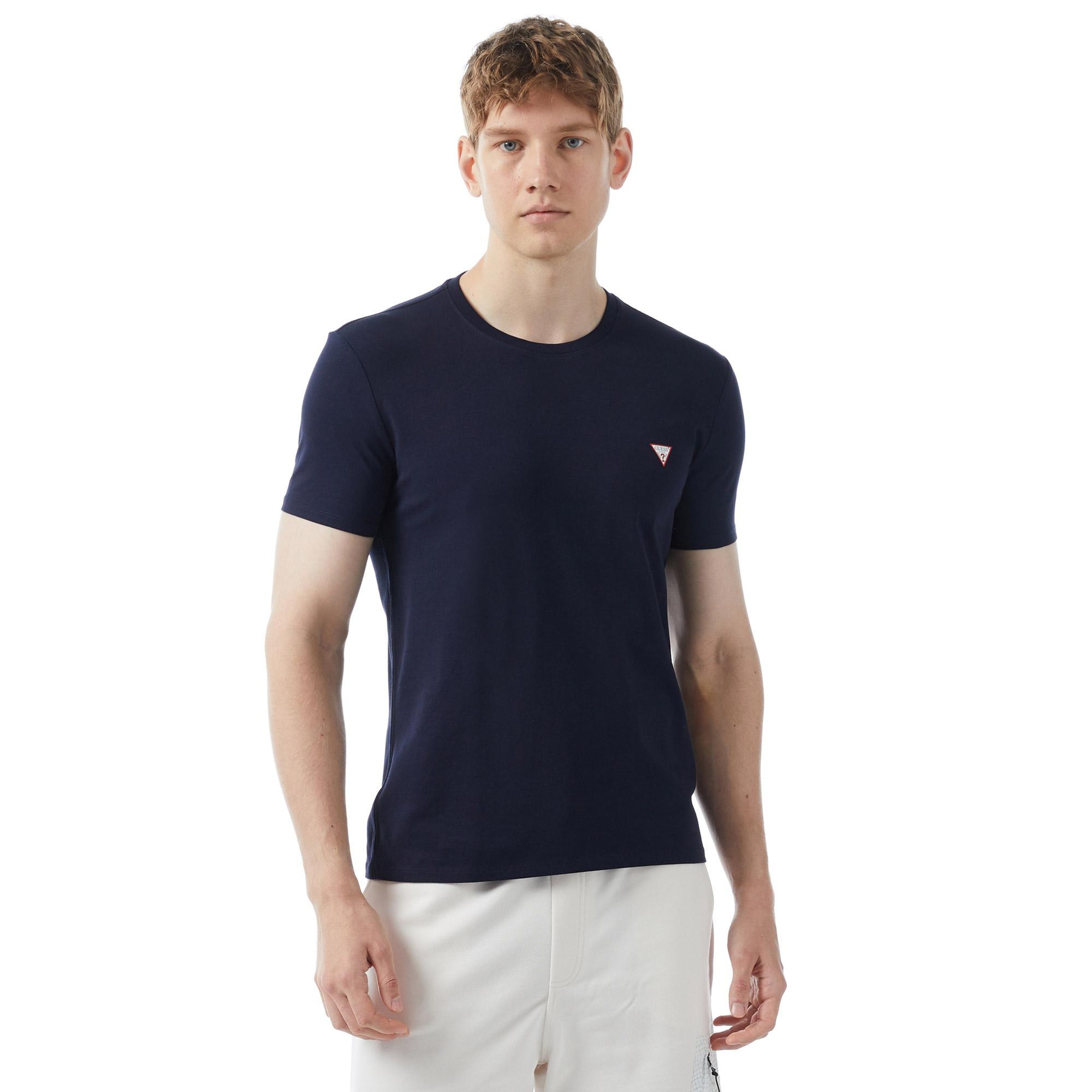 Guess Organic Stretch Jersey Erkek Lacivert T-Shirt