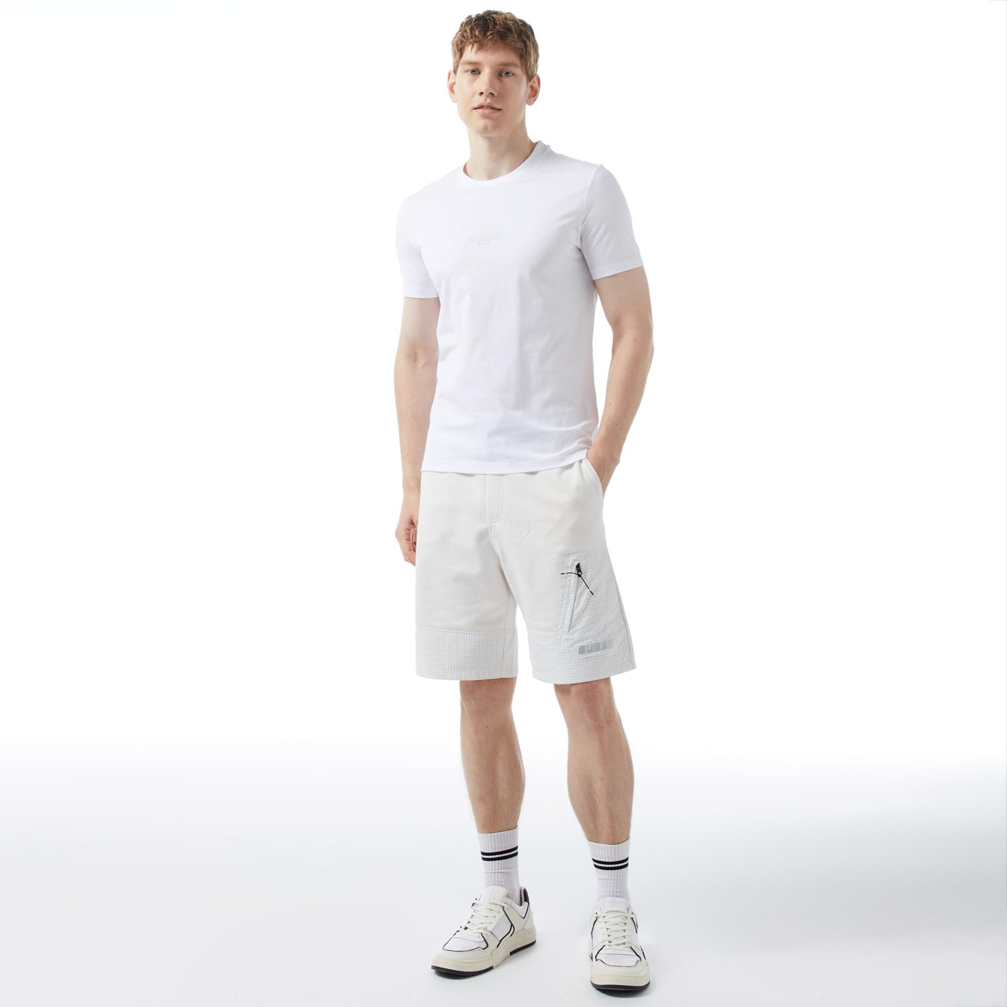 Guess Mid Organic Stream Erkek Beyaz T-Shirt