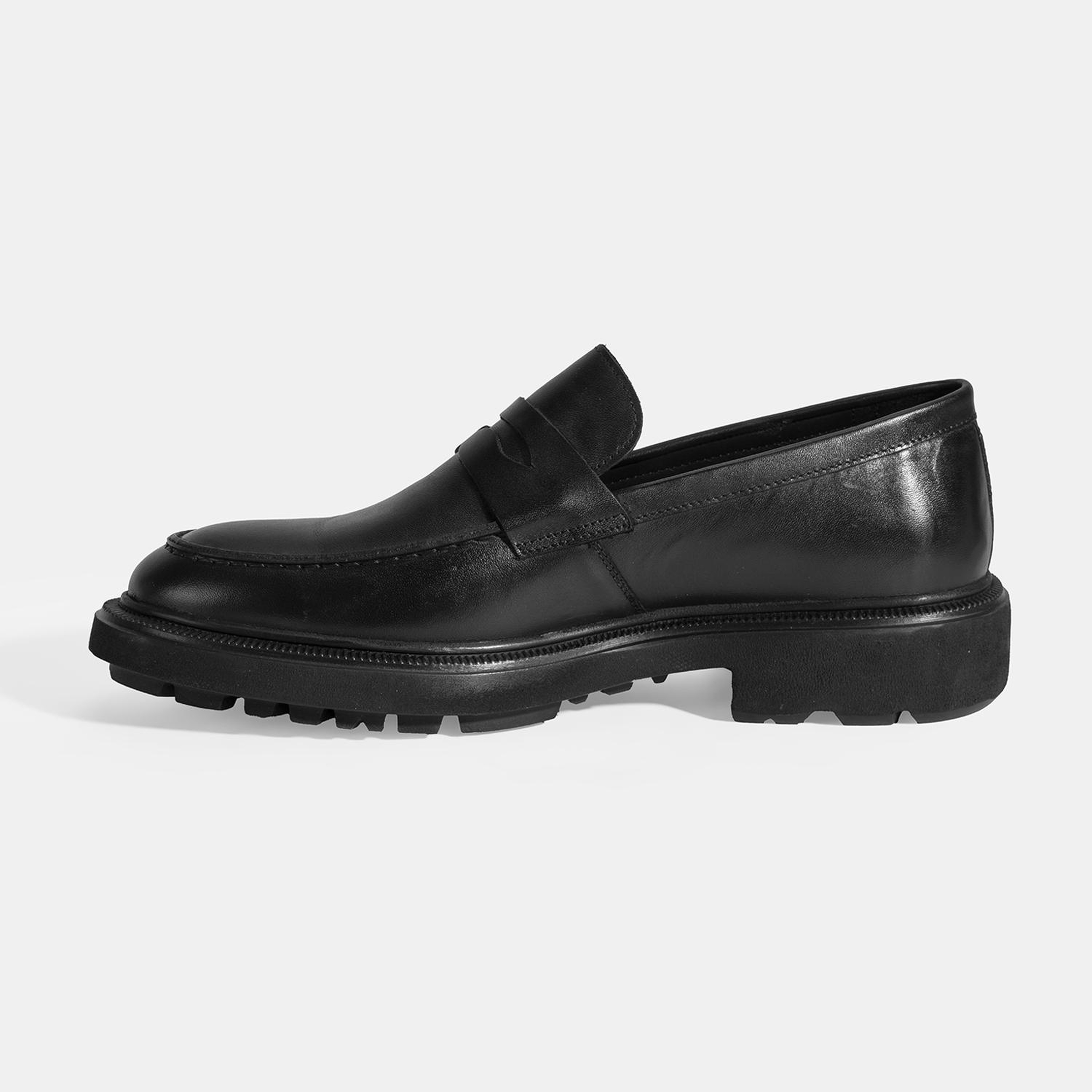 Erkek Siyah Deri Loafer