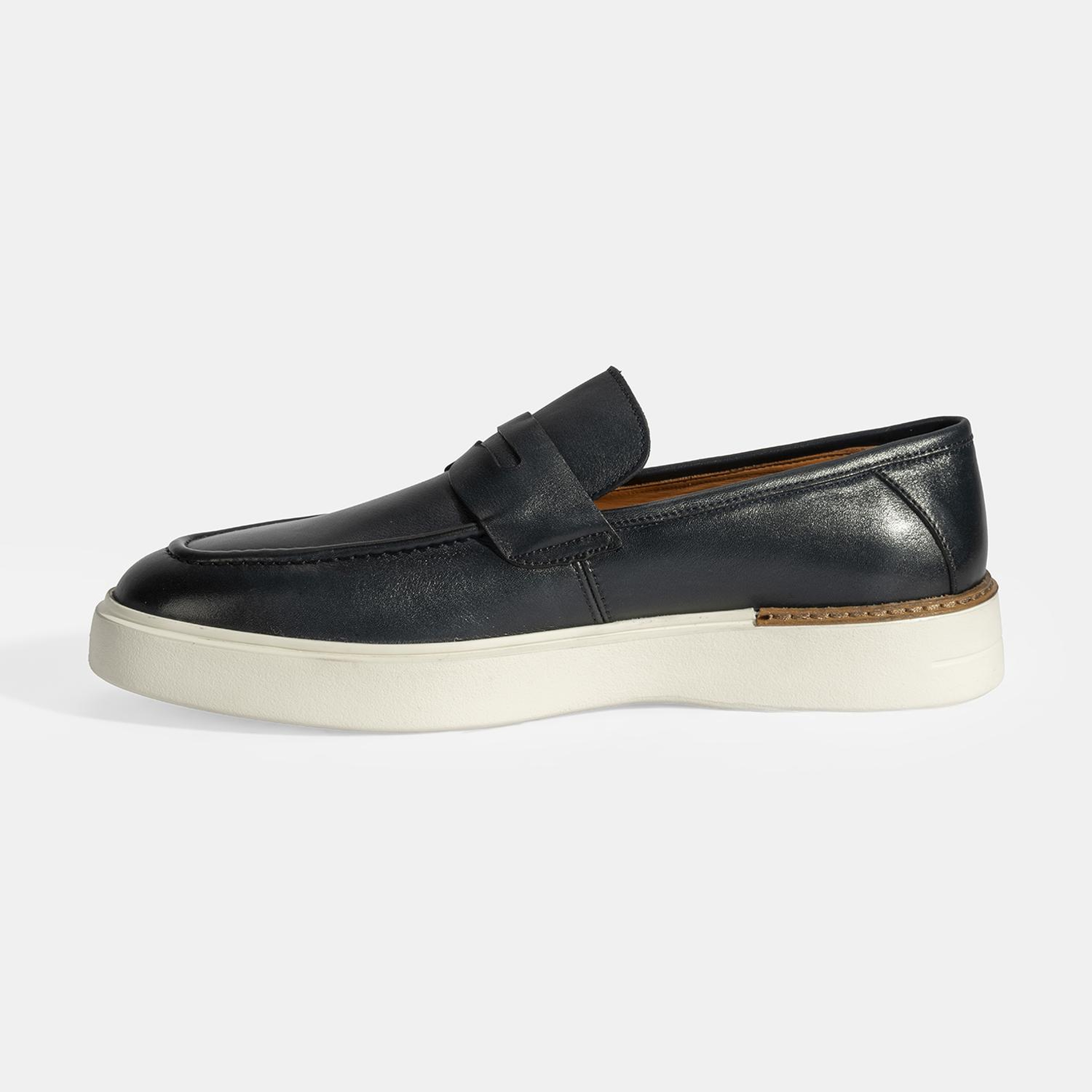 Erkek Lacivert Deri Loafer