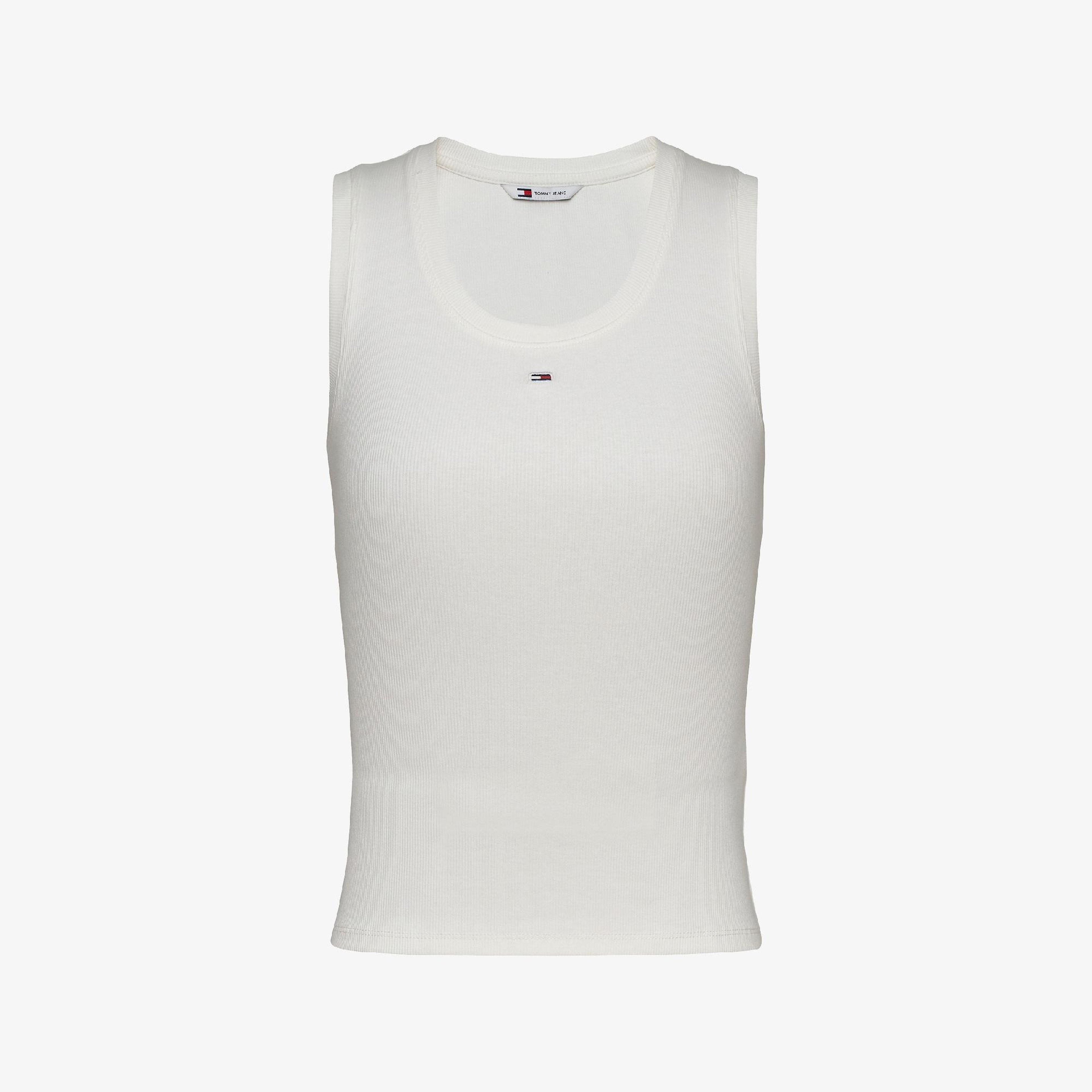 Tommy Hilfiger Denim Essentials Kadın Beyaz T-Shirt
