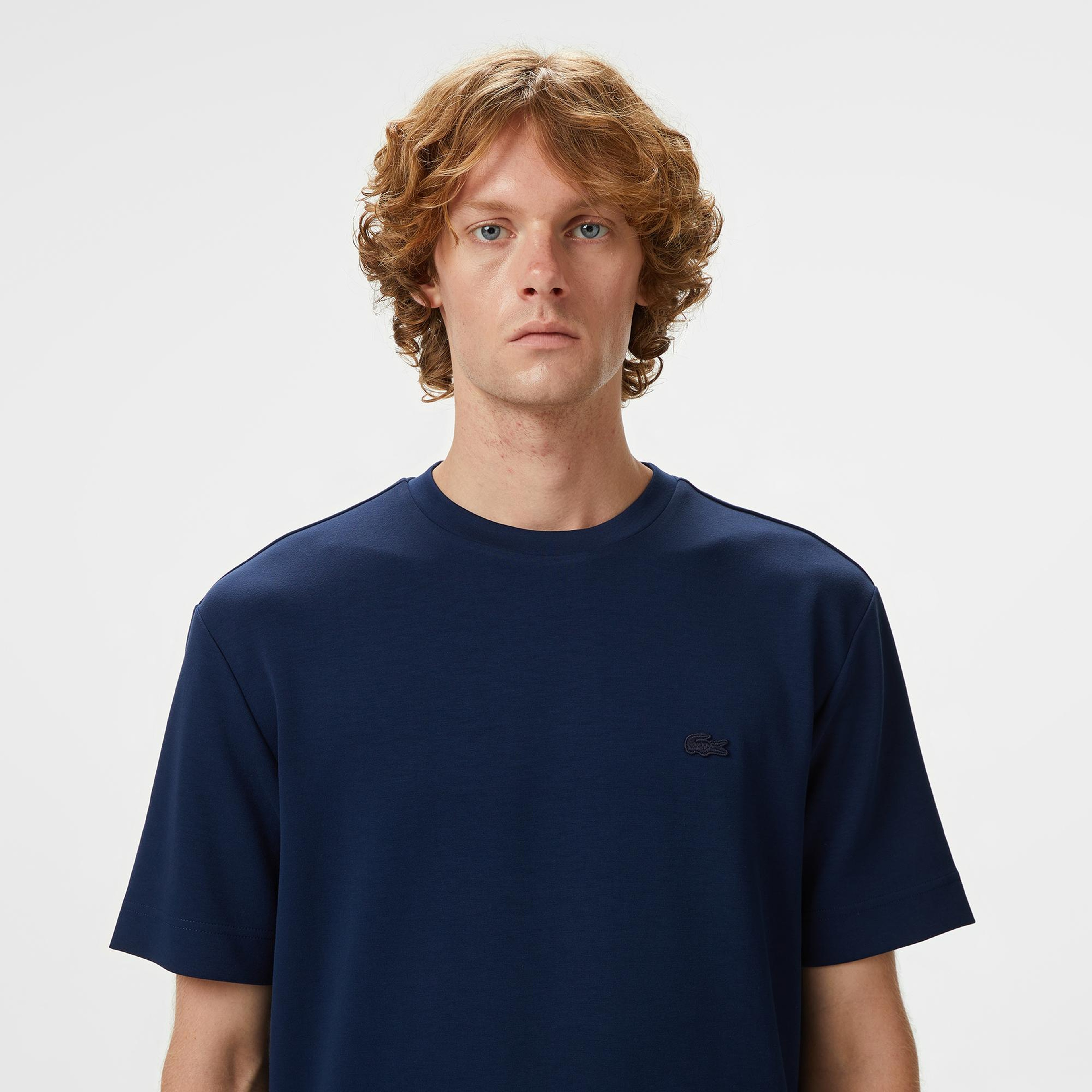 Lacoste Erkek Oversize Fit Bisiklet Yaka Lacivert T-Shirt