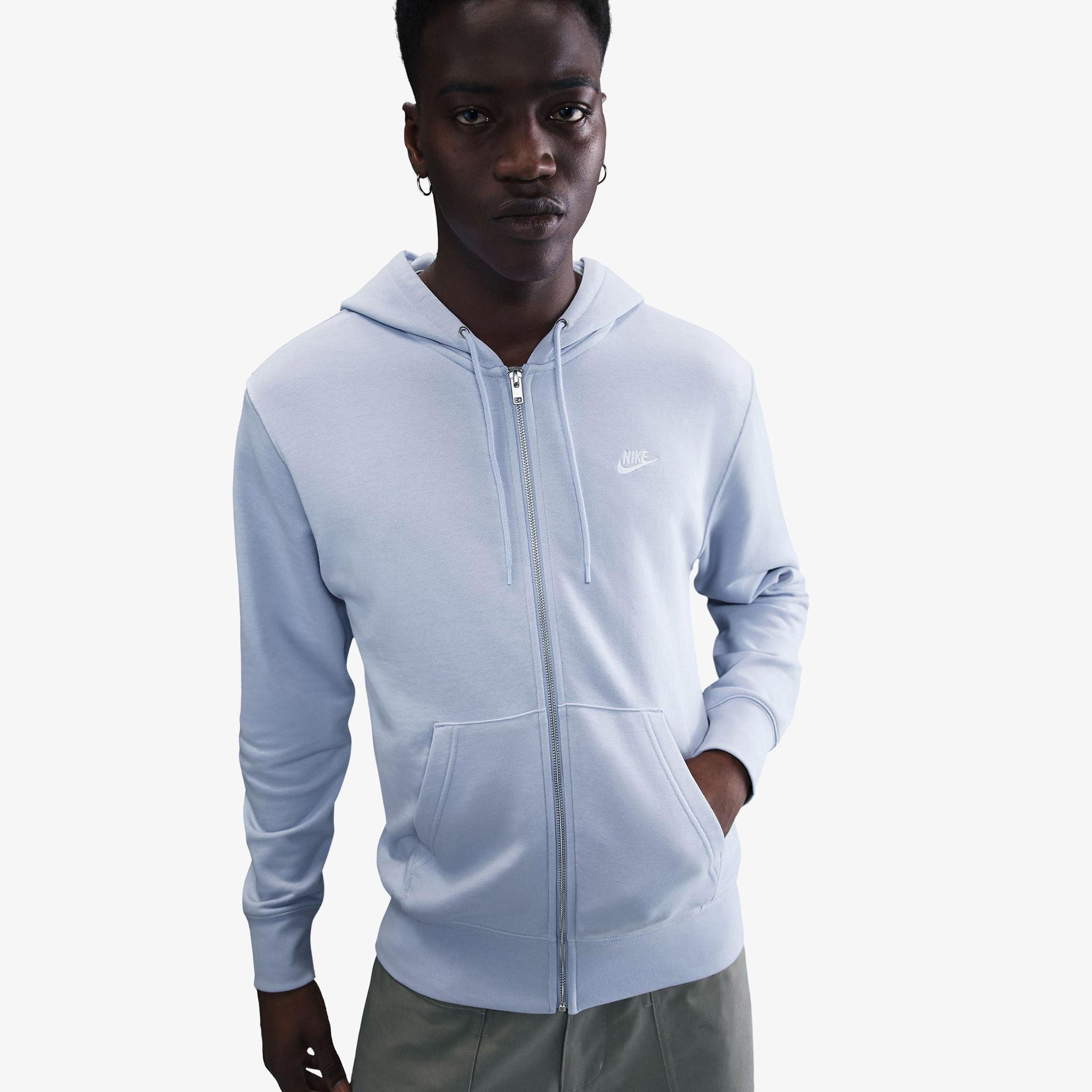 Nike Club Fleece Erkek Gri Hoodie