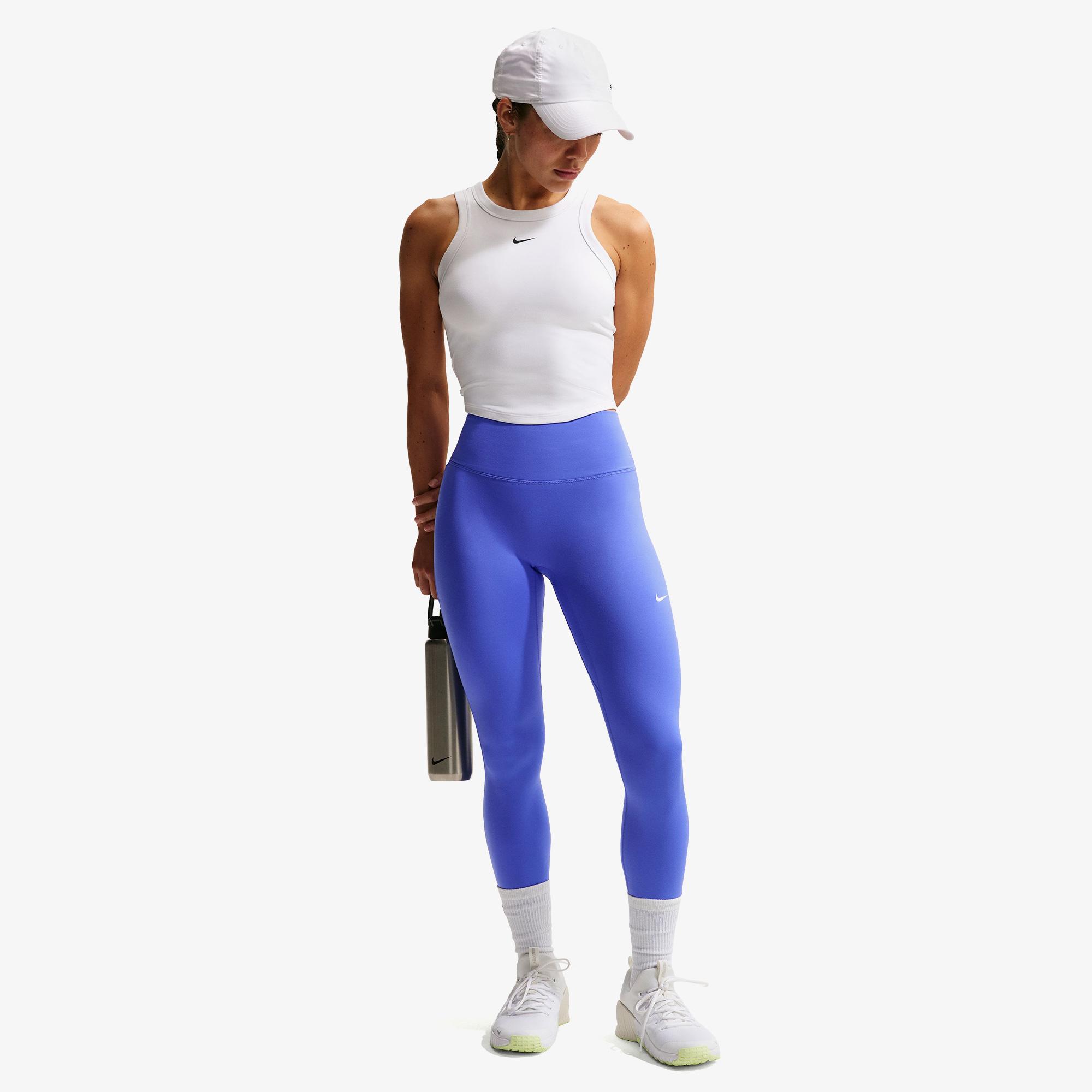 Nike Dri-Fit One Seamless Front Yüksek Belli Kadın Mor Tayt