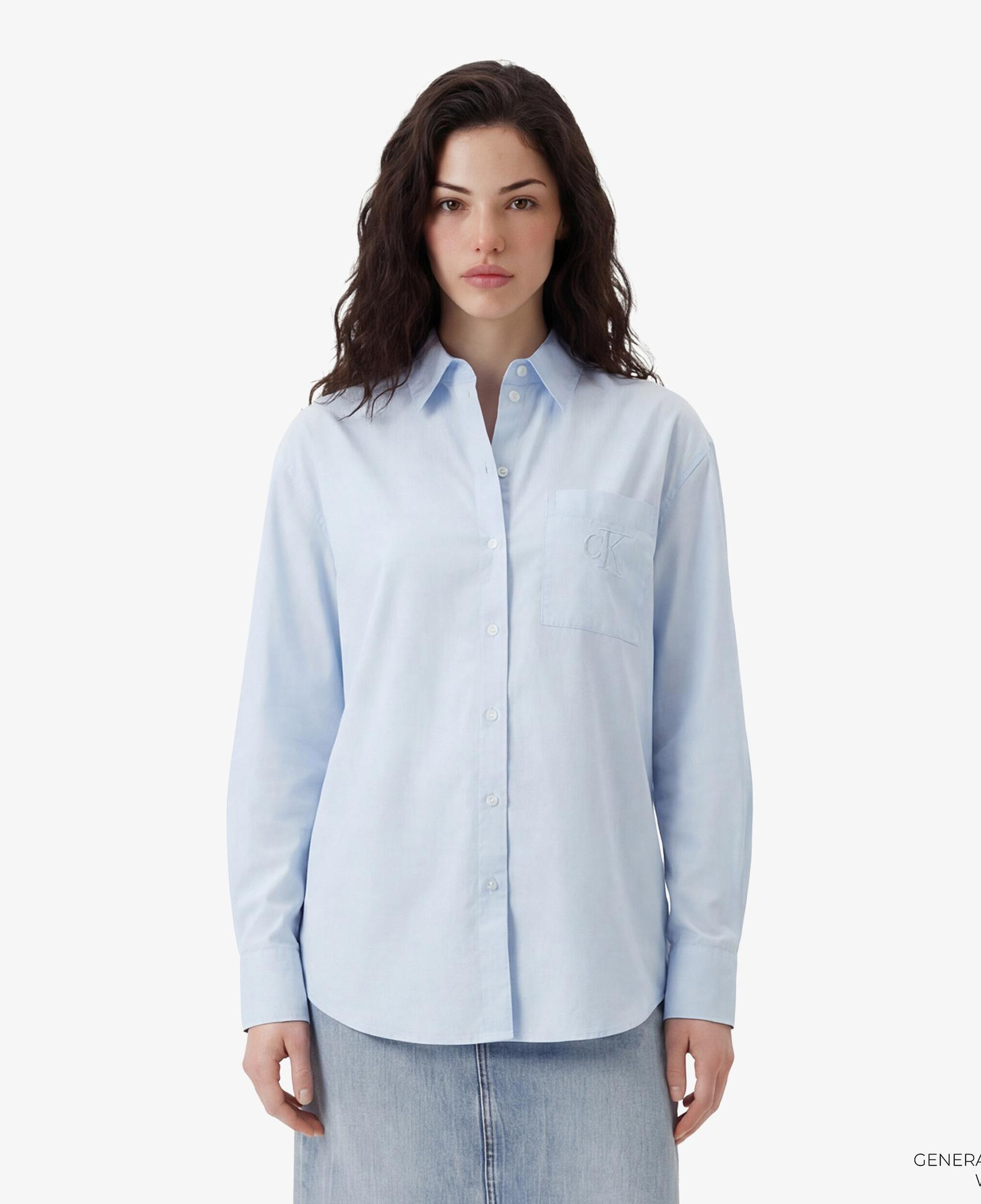 Calvin Klein Poplin Relaxed Kadın Gri Gömlek