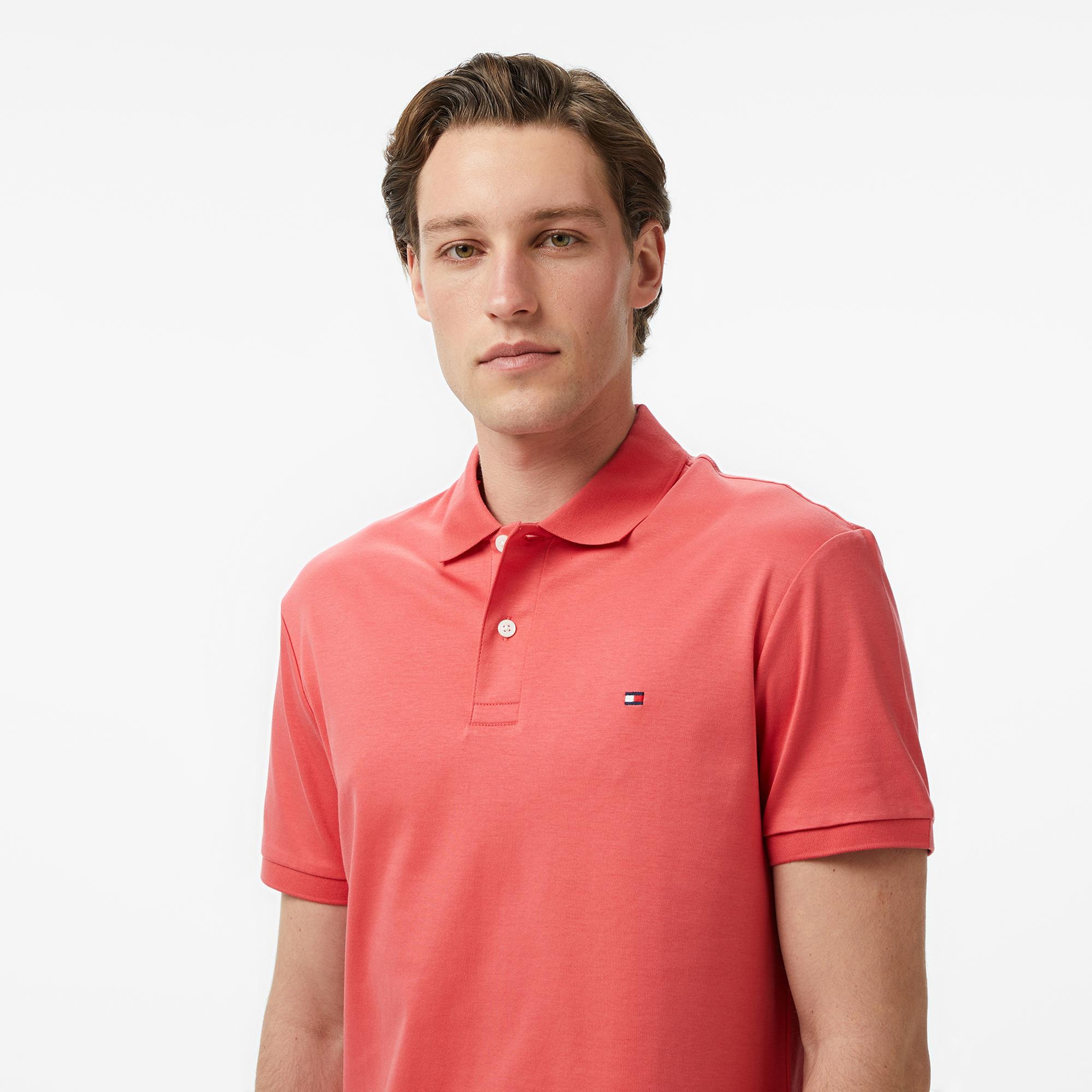 Tommy Hilfiger Core Essentials Erkek Kırmızı Polo Yaka T-Shirt