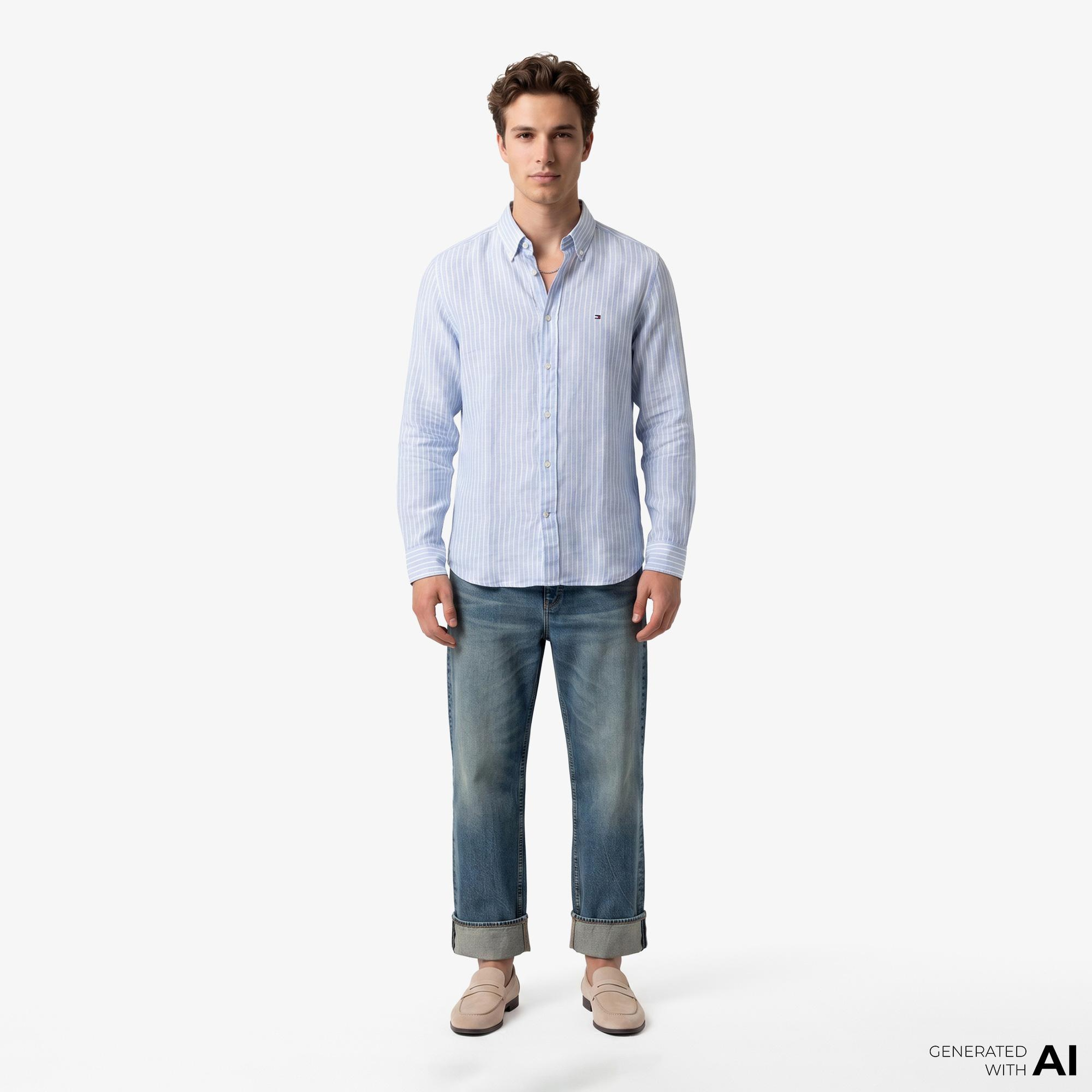Tommy Hilfiger Seasonal Quality Erkek Mavi Gömlek