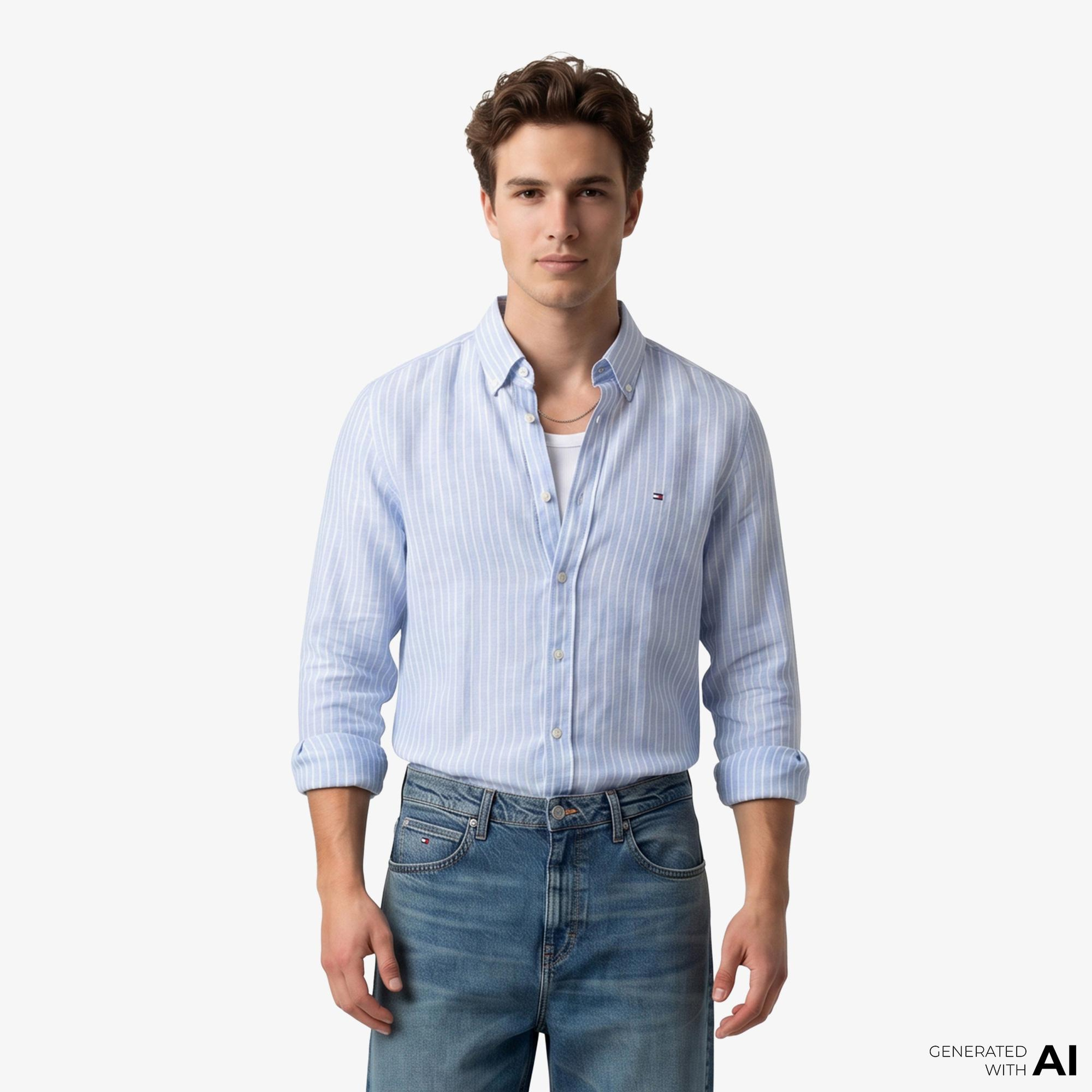 Tommy Hilfiger Seasonal Quality Erkek Mavi Gömlek