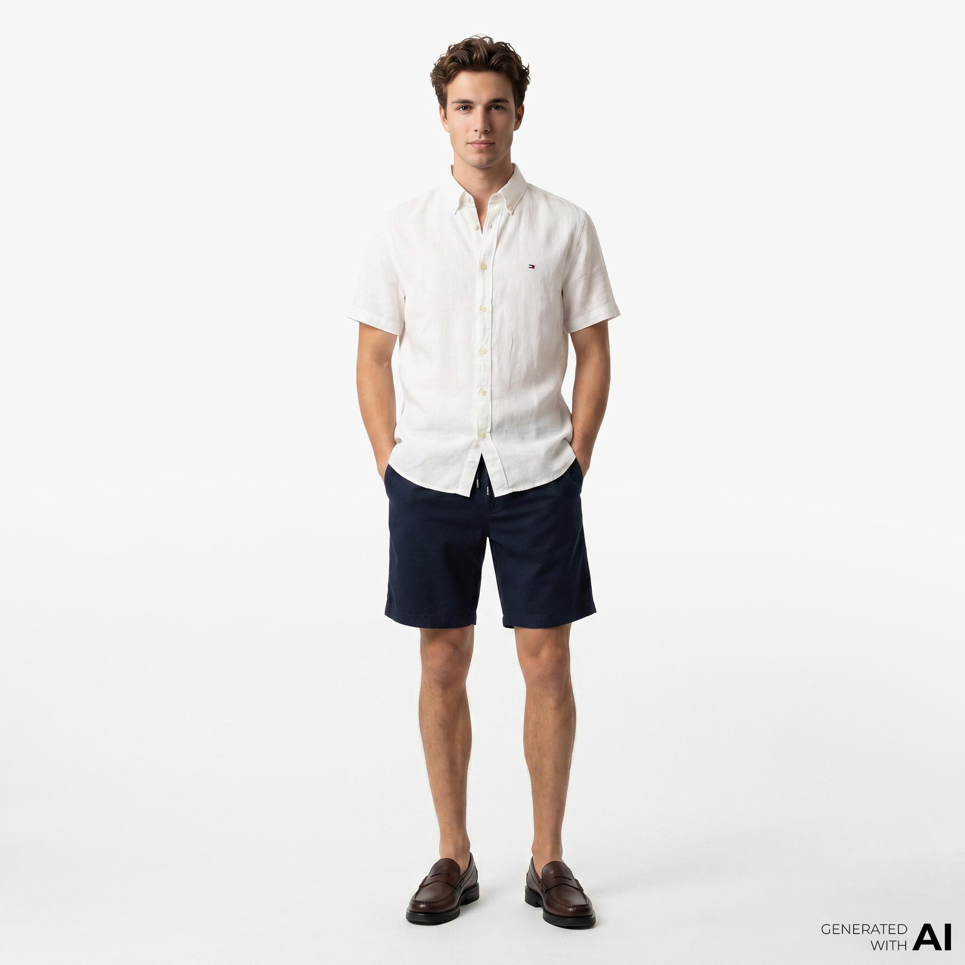 Tommy Hilfiger Inverse Climate Erkek Beyaz Gömlek