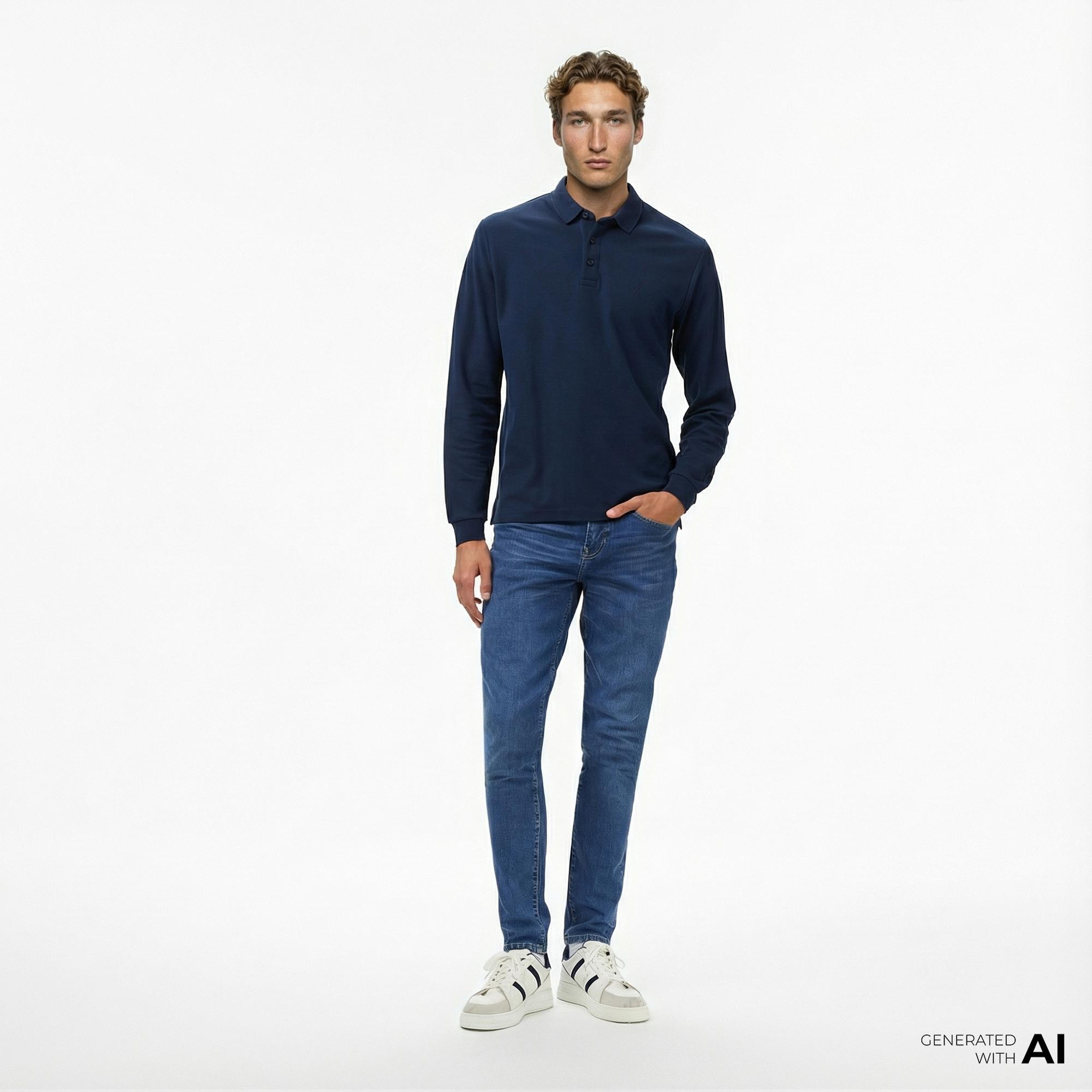 Nautica Erkek Mavi Skinny Straight Pantolon
