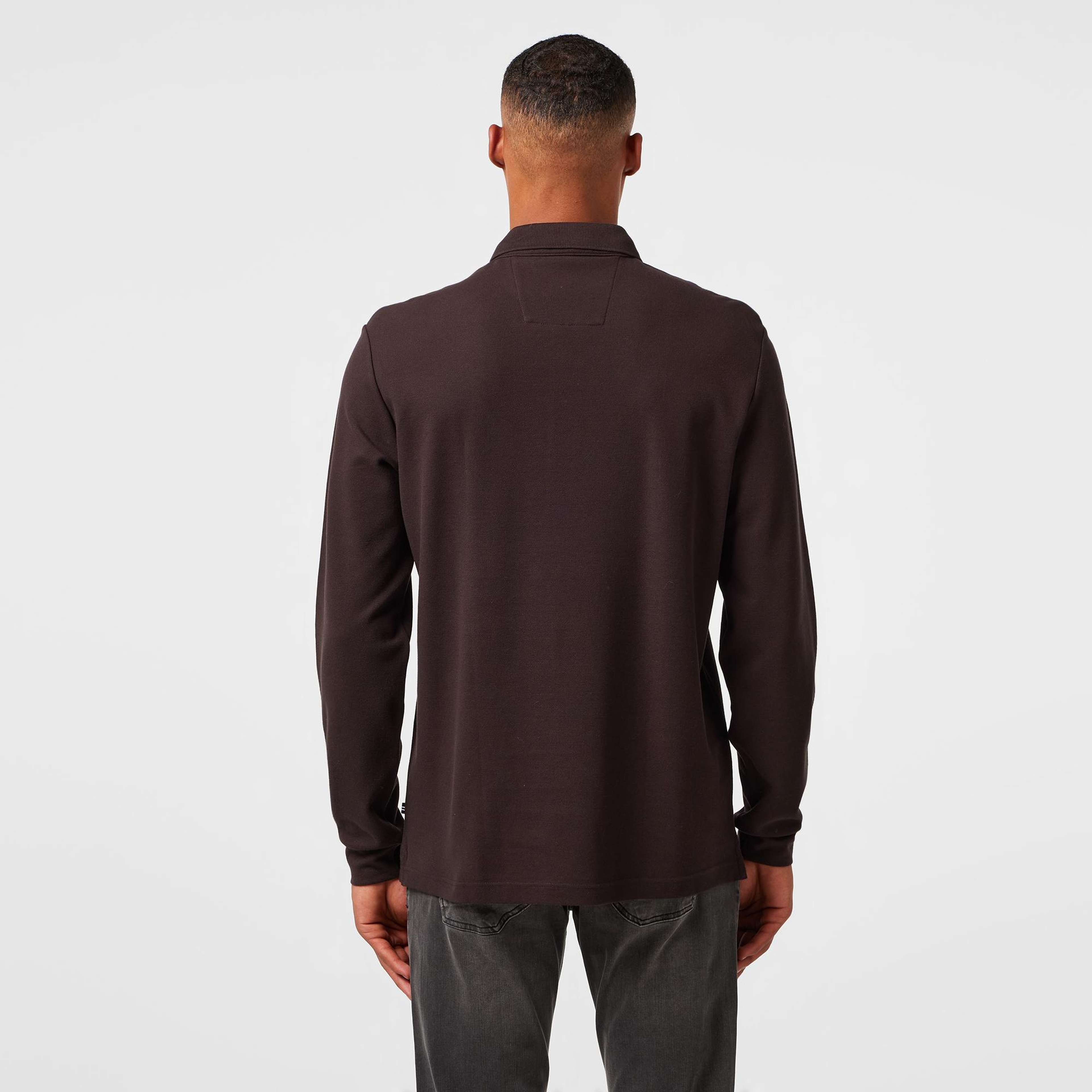 Nautica Erkek Kahverengi Uzun Kollu Polo Yaka T-Shirt