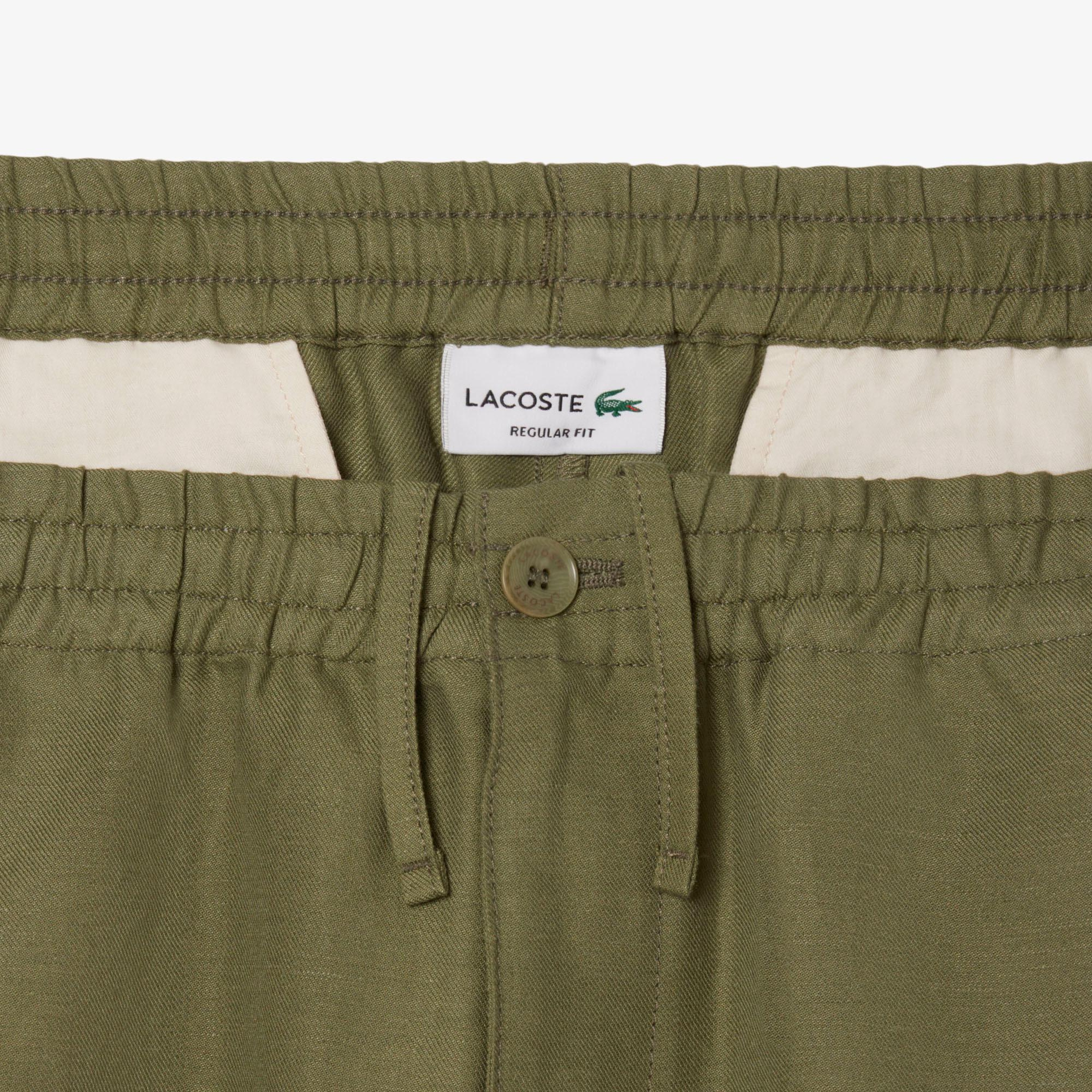 Lacoste Erkek Regular Fit Keten Haki Şort