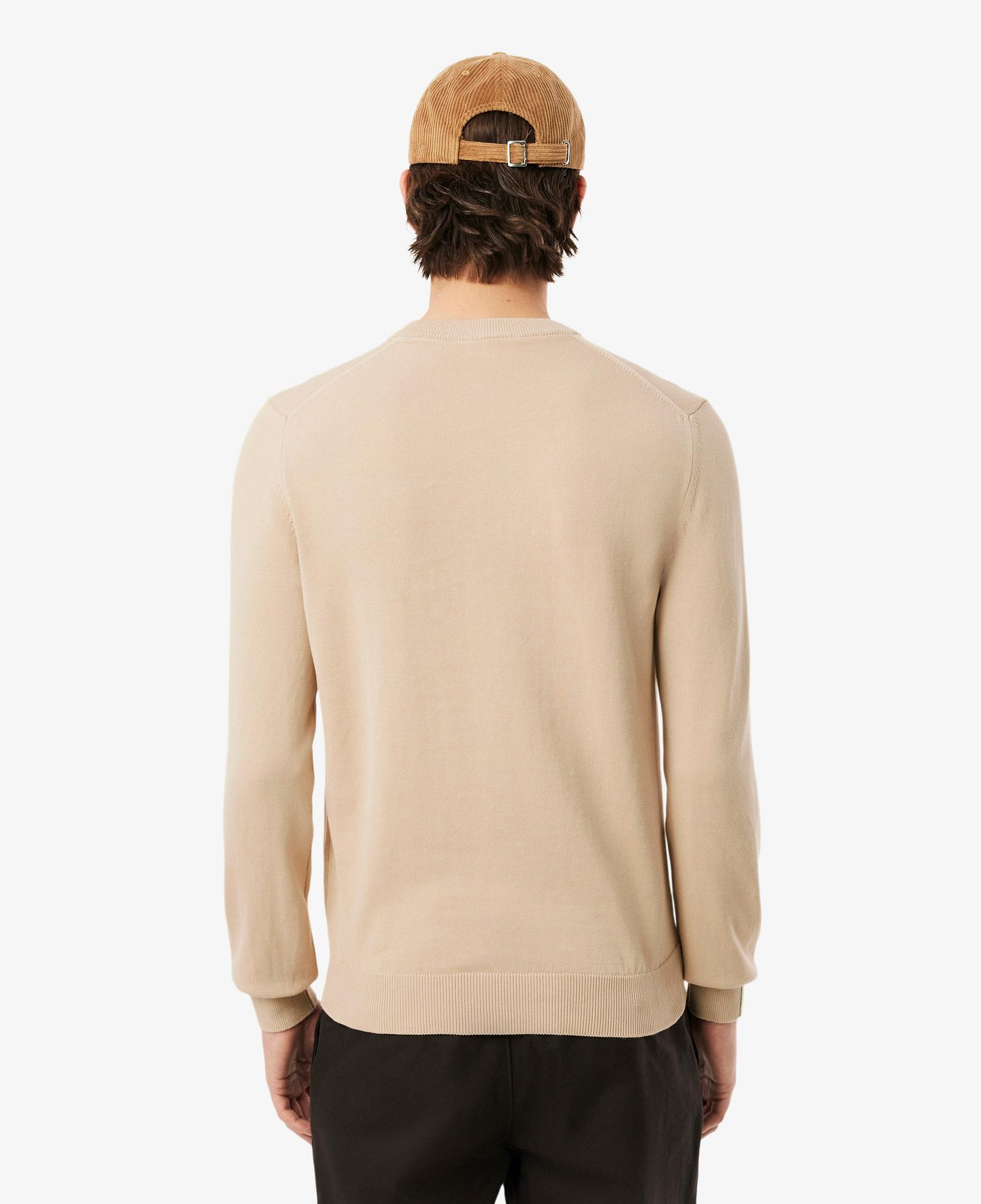 Lacoste Erkek Regular Fit Bisiklet Yaka Krem Kazak