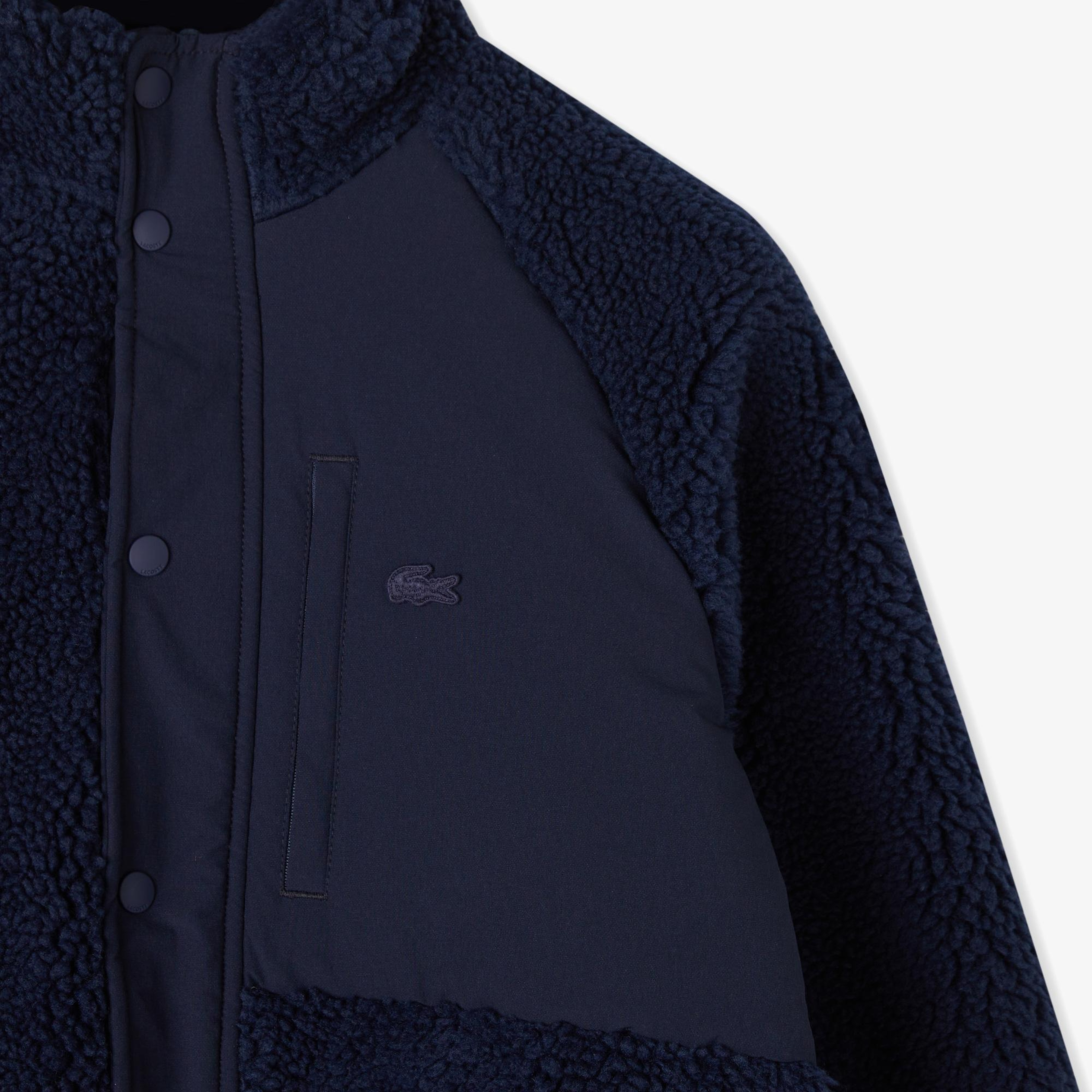 Lacoste Erkek Dik Yaka Renk Bloklu Lacivert Ceket