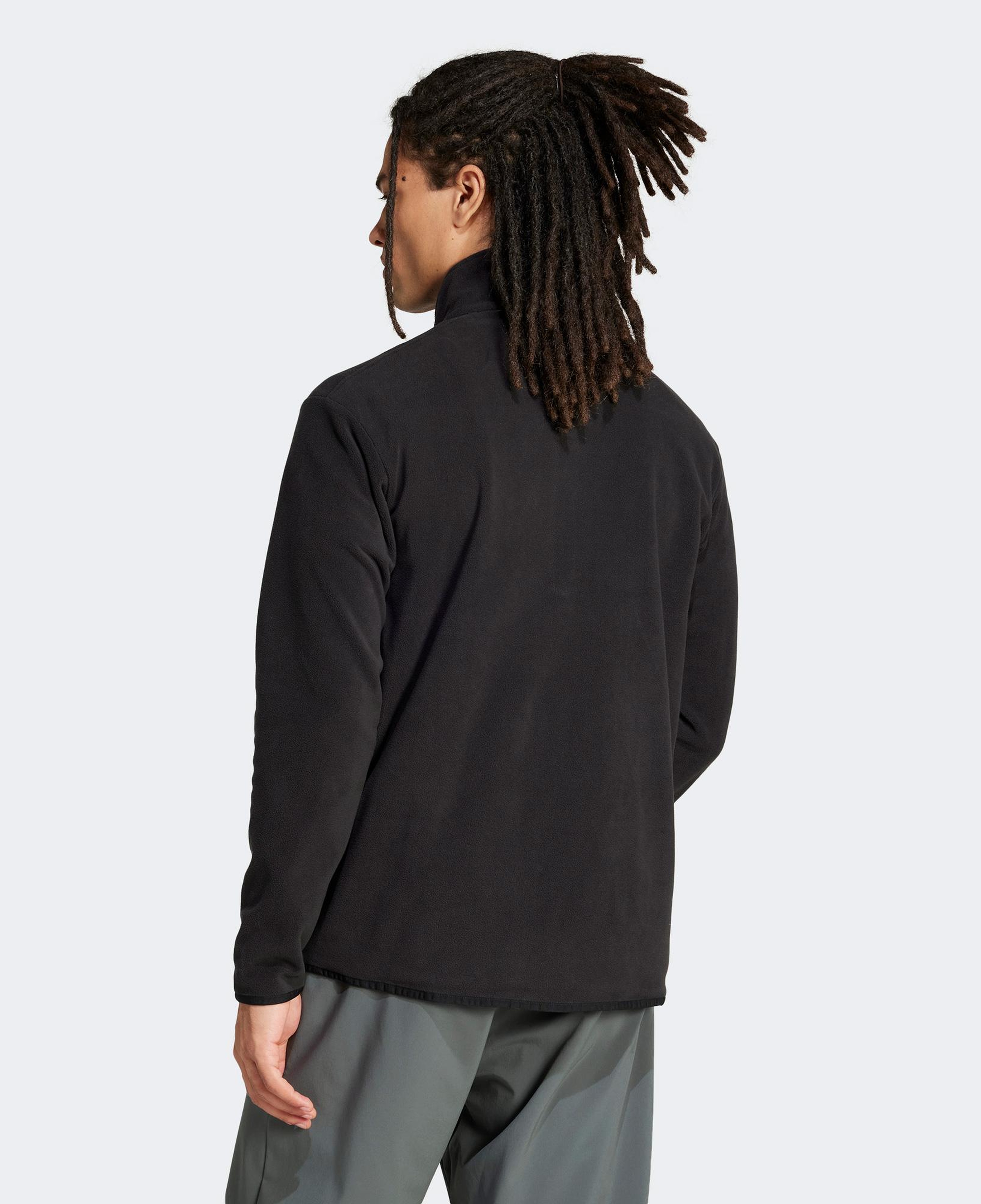 adidas Mountain Essentials Full-Zip Fleece Erkek Siyah Polar