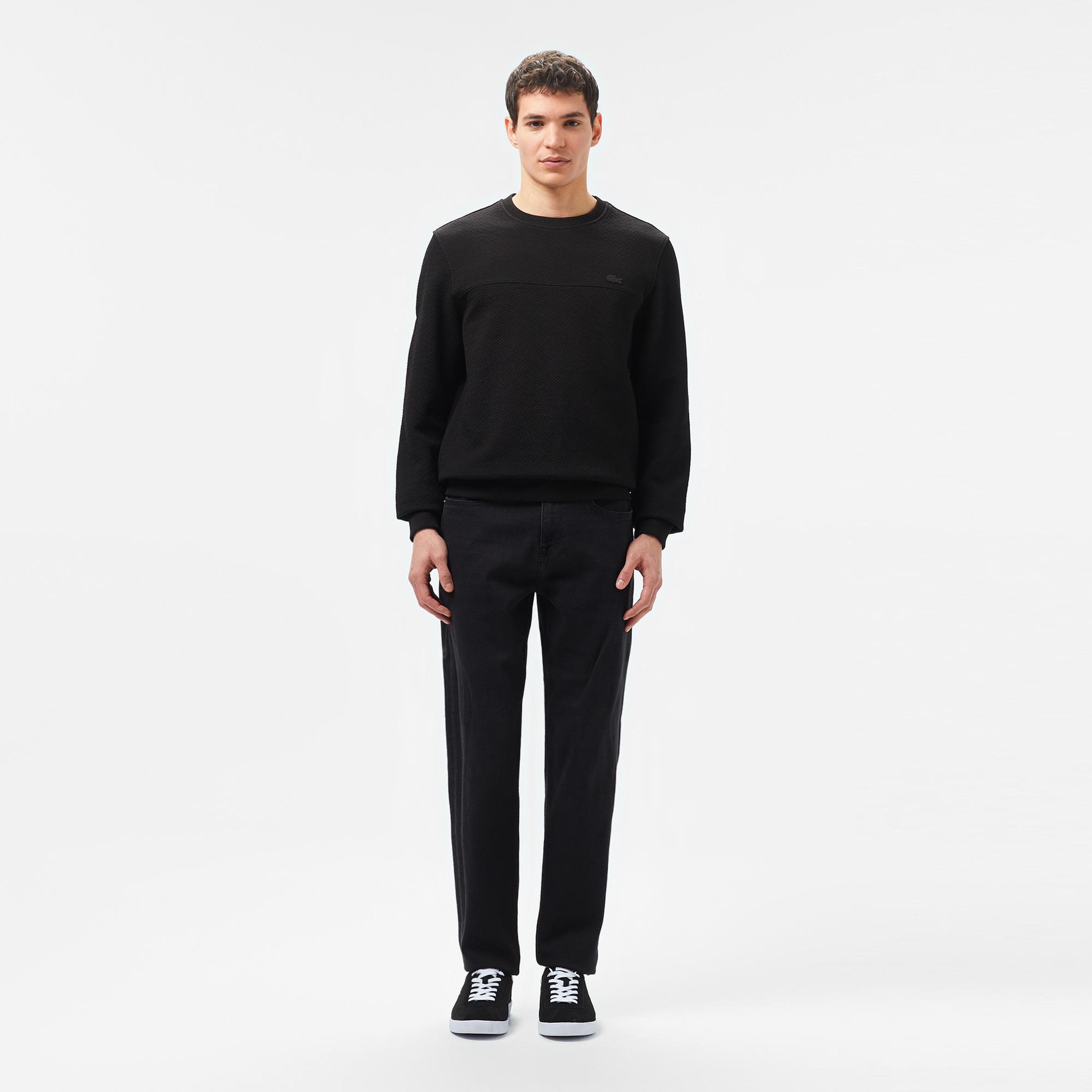 Lacoste Erkek Regular Fit Uzun Kollu Bisiklet Yaka Siyah T-Shirt