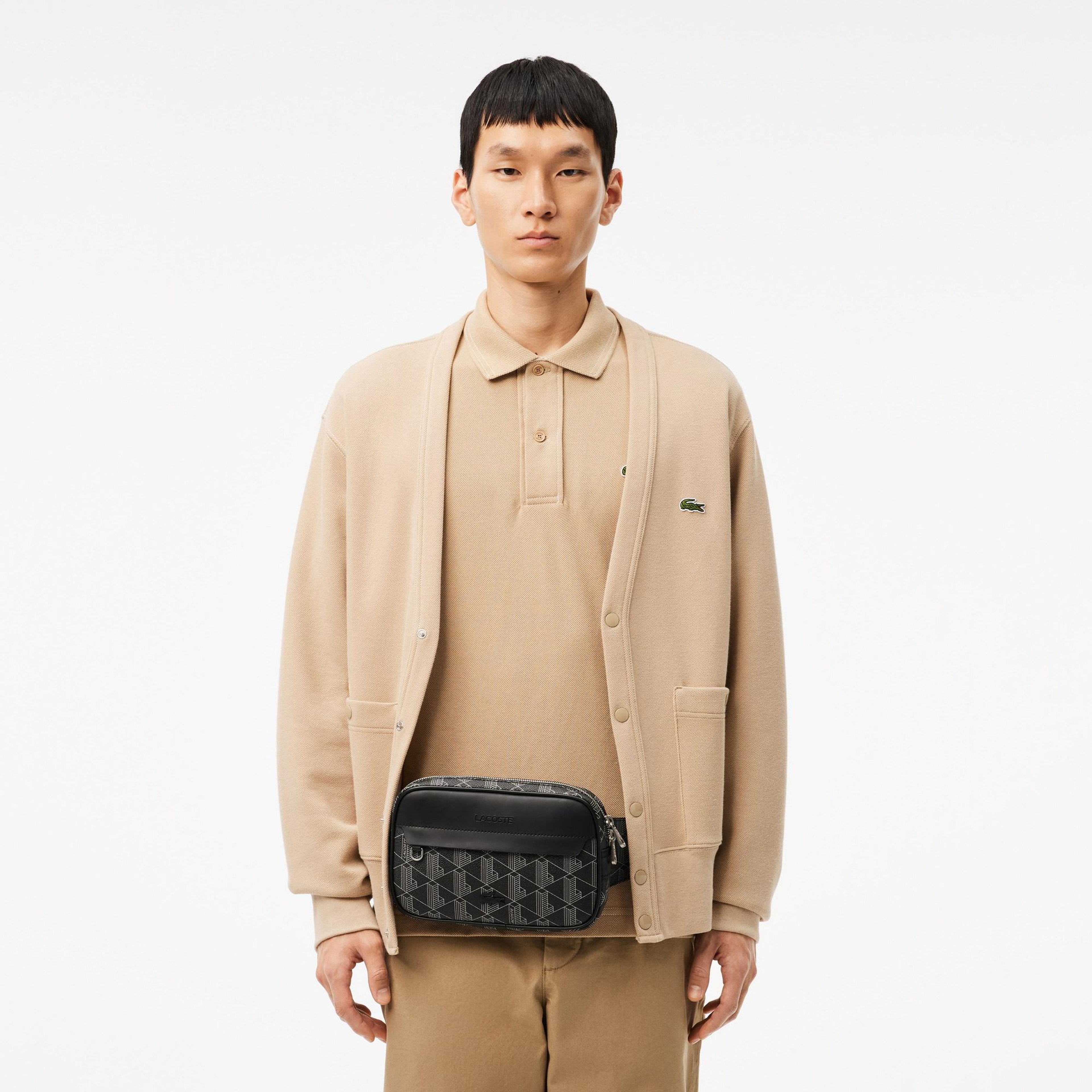 Lacoste The Blend Erkek Monogram Siyah Bel Çantası