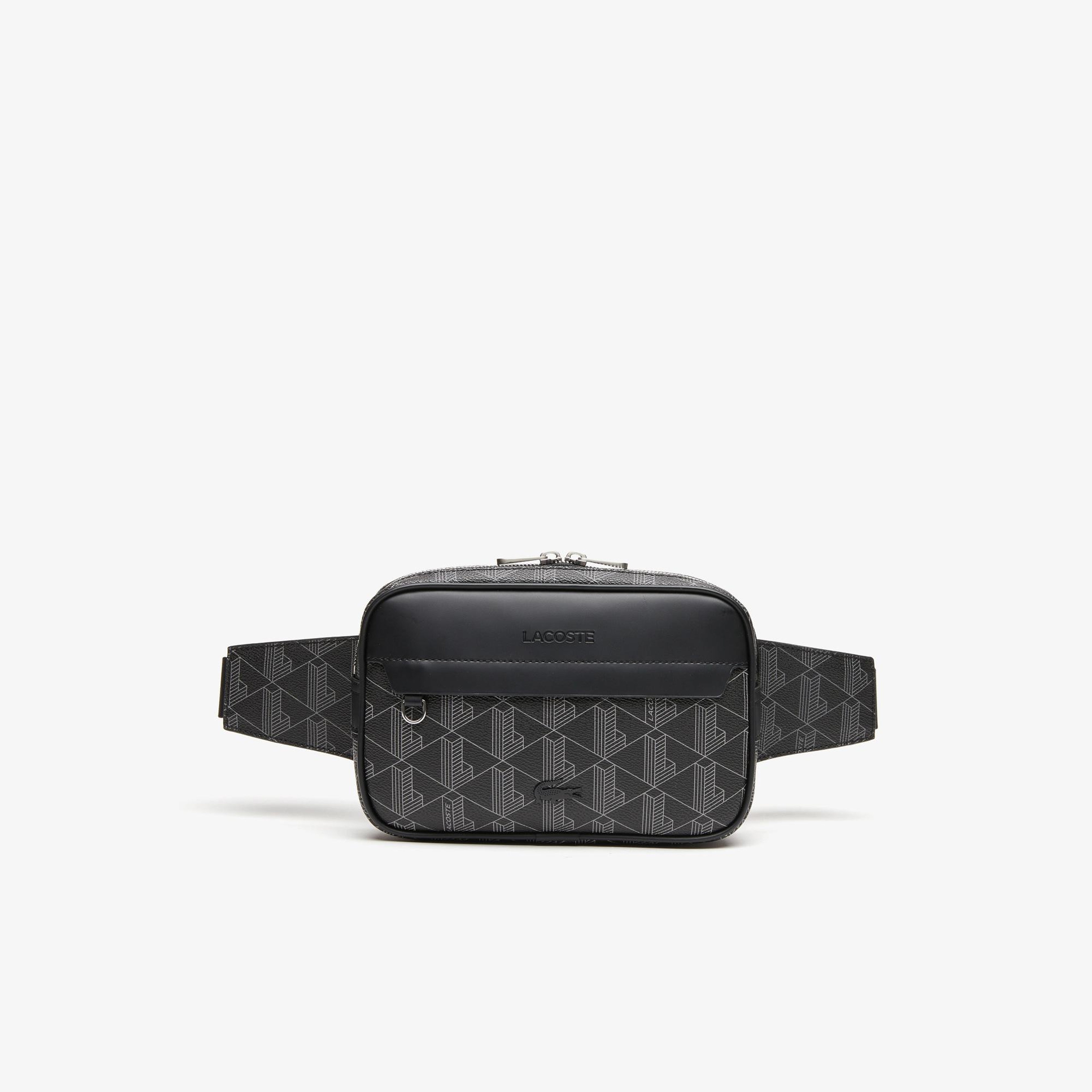 Lacoste The Blend Erkek Monogram Siyah Bel Çantası