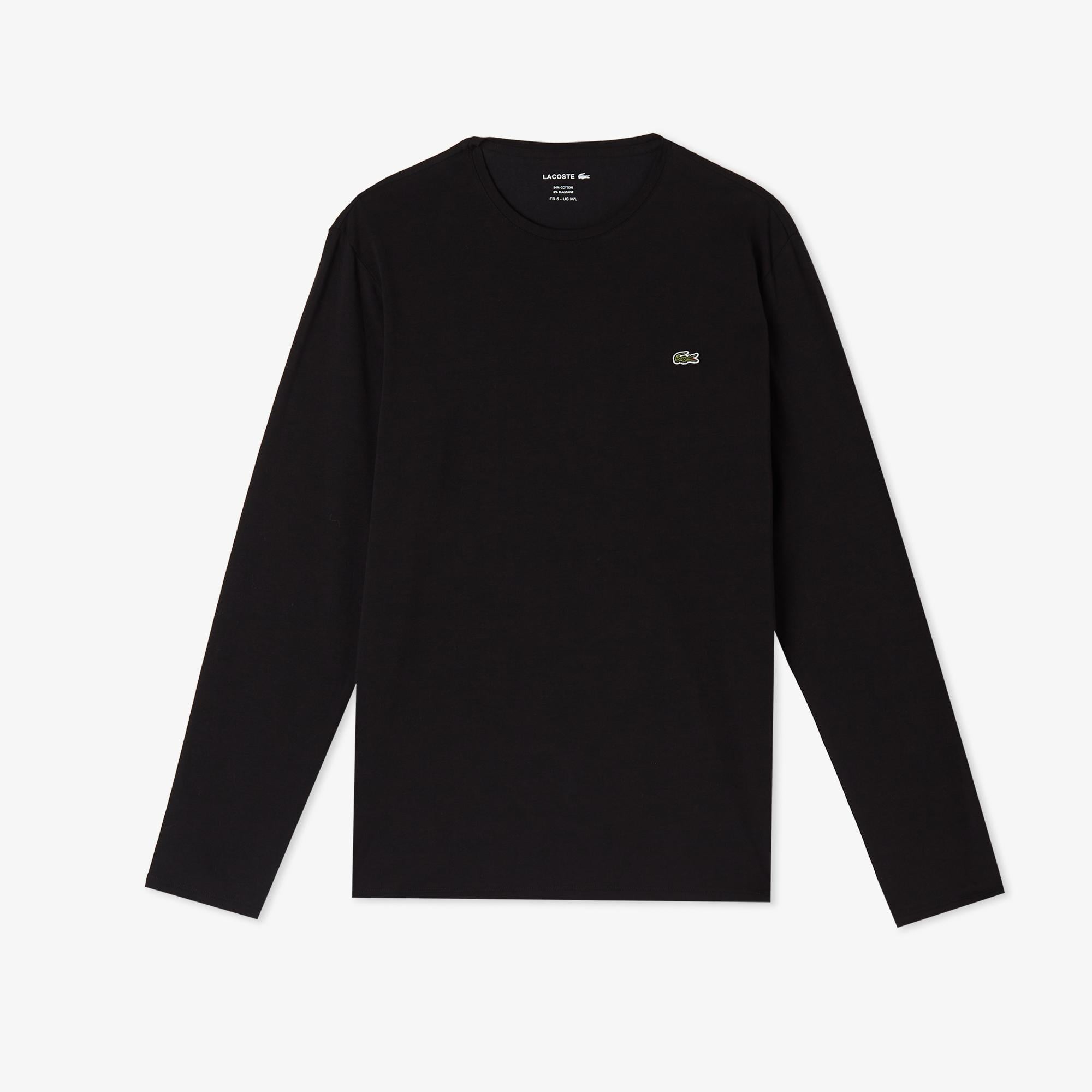 Lacoste Erkek Regular Fit Uzun Kollu Bisiklet Yaka Siyah T-Shirt