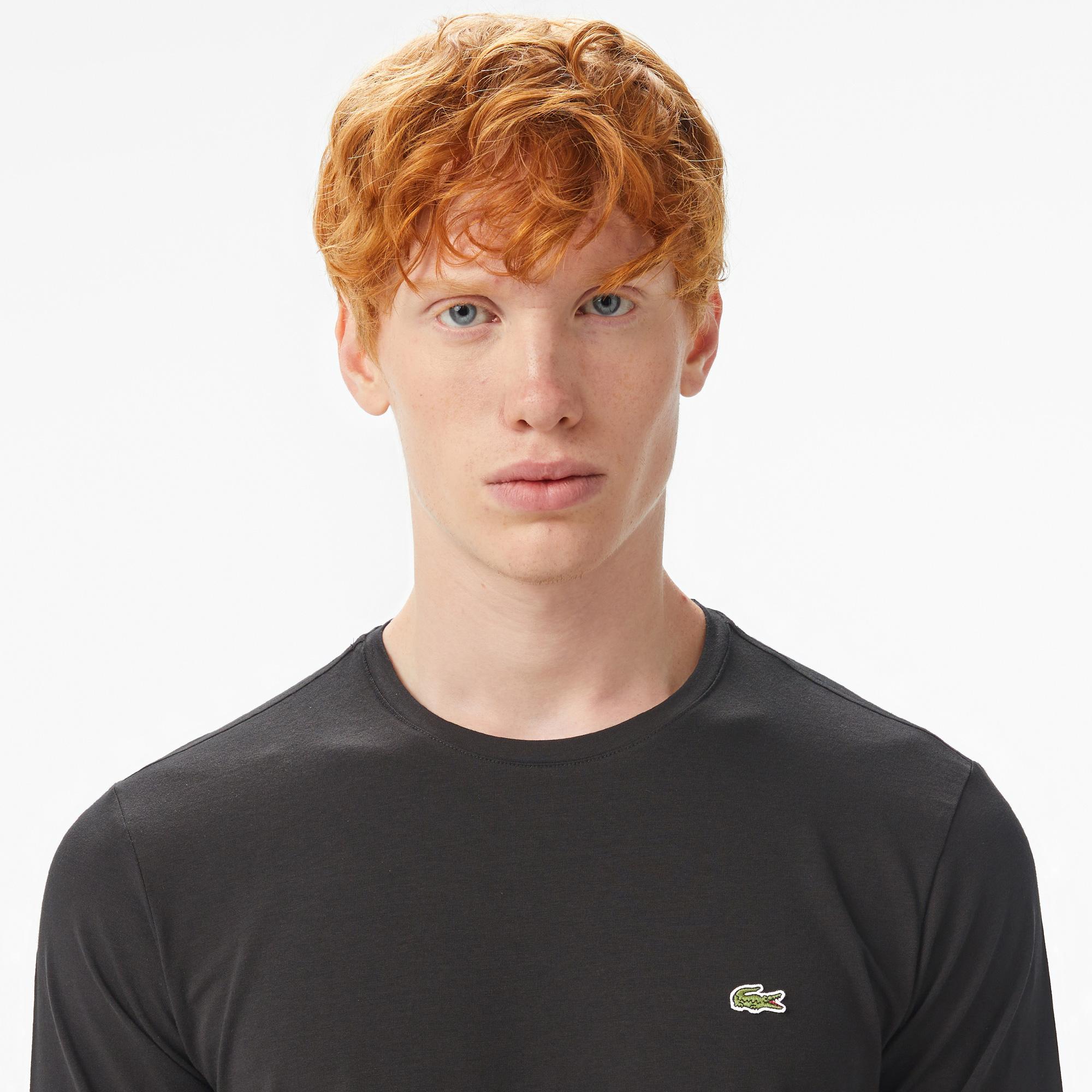 Lacoste Erkek Regular Fit Uzun Kollu Bisiklet Yaka Siyah T-Shirt