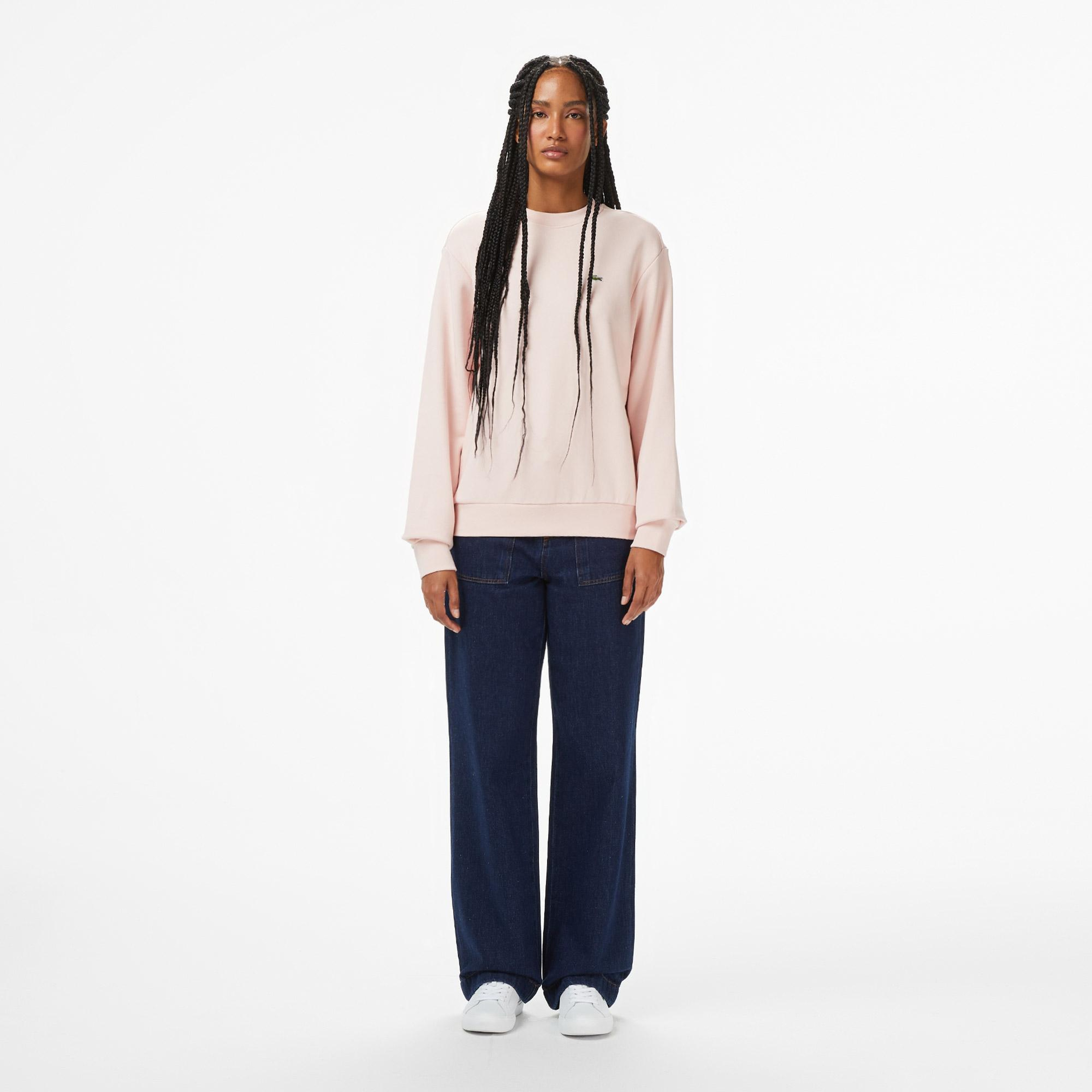 Lacoste Kadın Relaxed Fit Bisiklet Yaka Pembe Sweatshirt