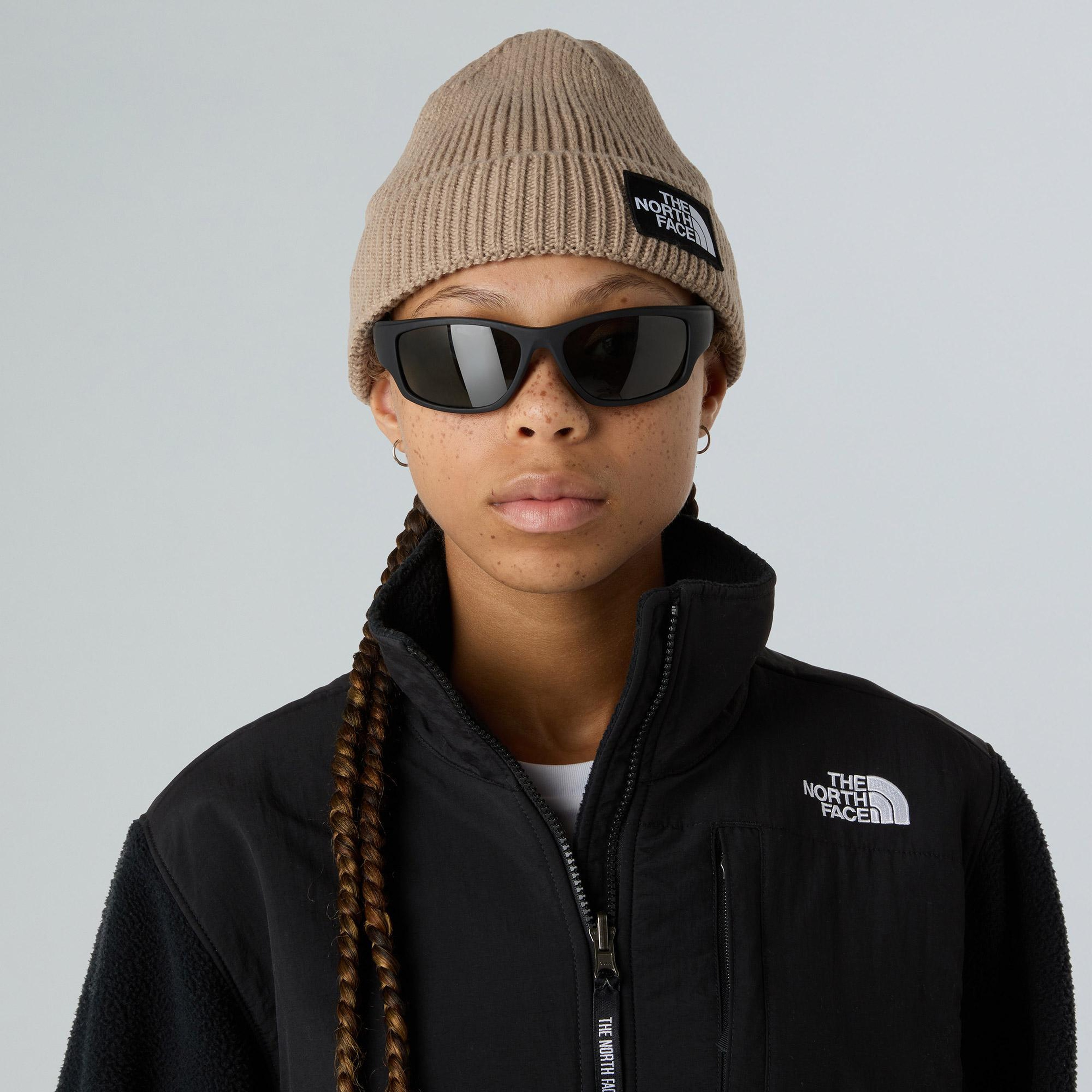 The North Face Logo Box Cuffed Unisex Gri Outdoor Bere