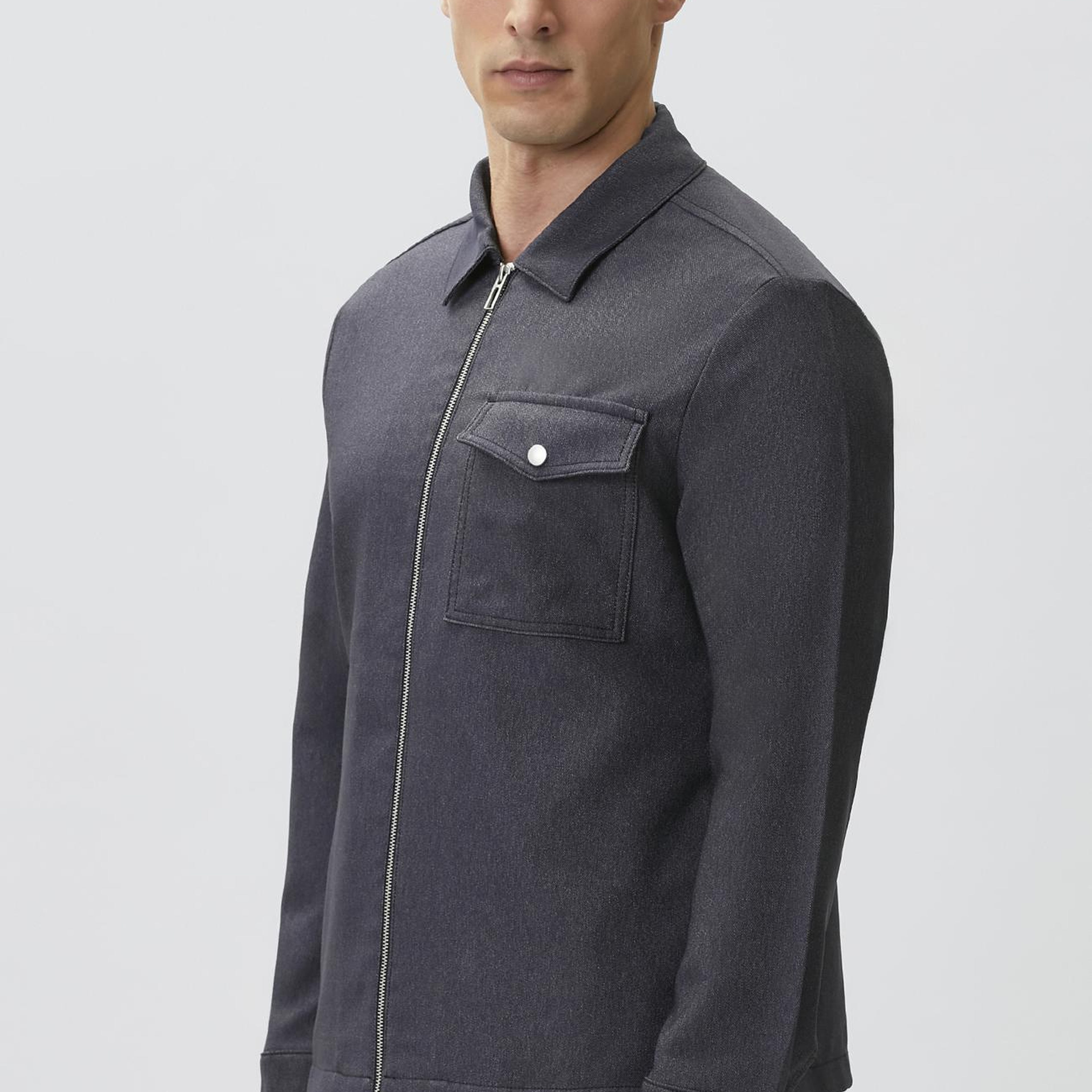 Network Erkek İndigo Denim Gömlek