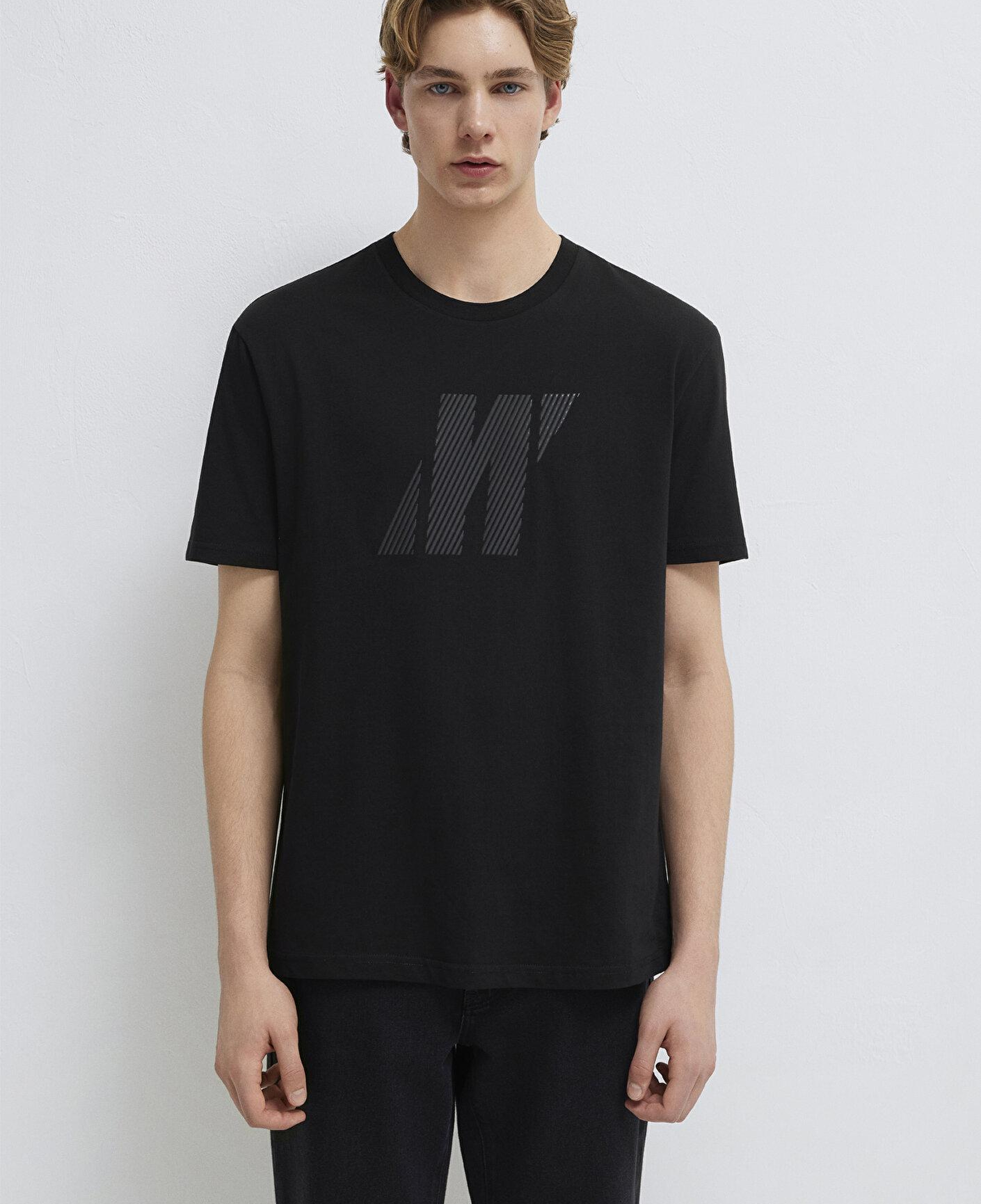 Mavi Mavi Pro Logo Baskılı Siyah Tişört Loose Fit / Bol Rahat Kesim 067034-900