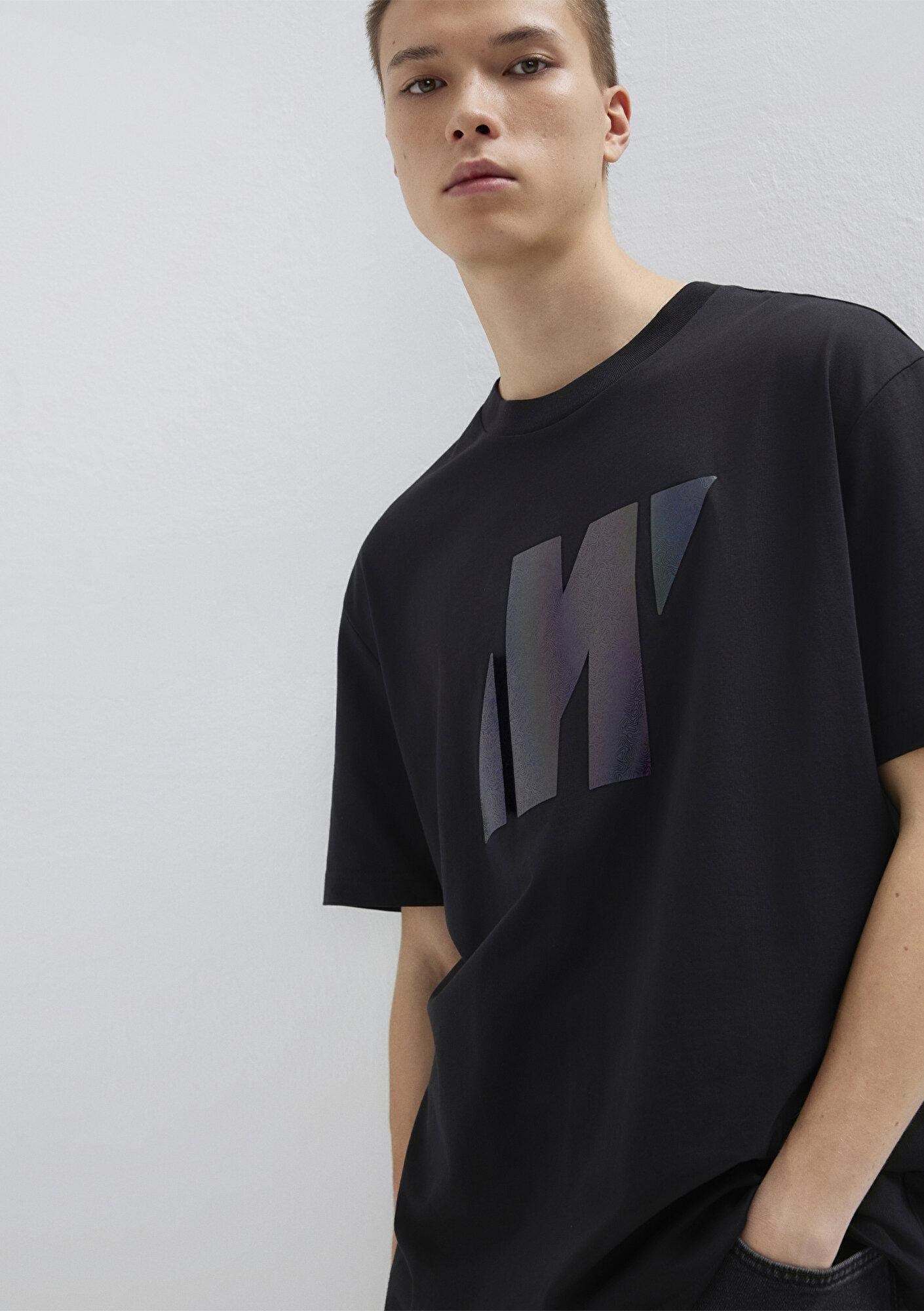 Mavi Mavi Pro Logo Baskılı Siyah Tişört Loose Fit / Bol Rahat Kesim 0613087-900