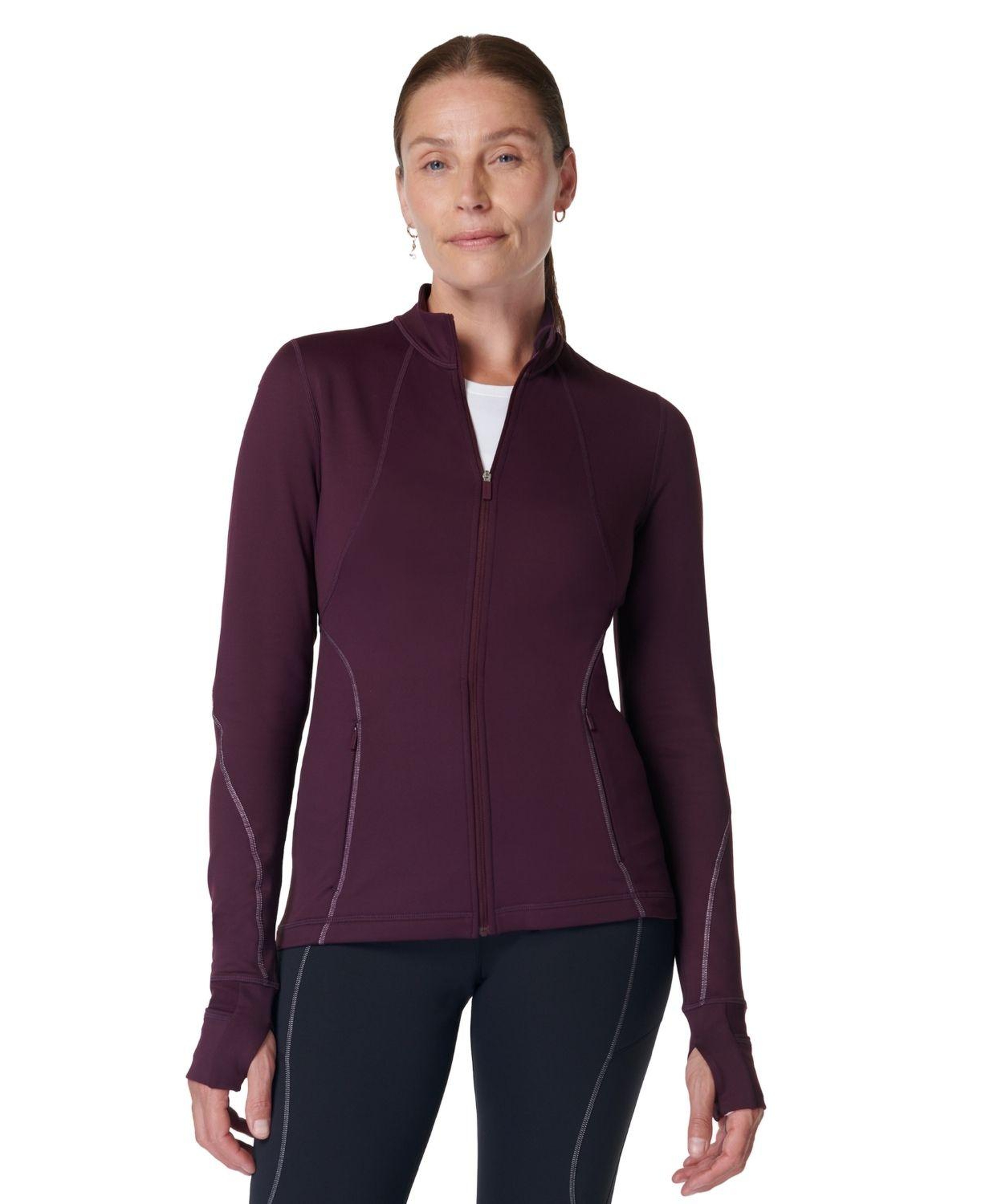 Sweaty Betty Therma Boost Running Zip Up Kadın Mor Koşu Ceketi