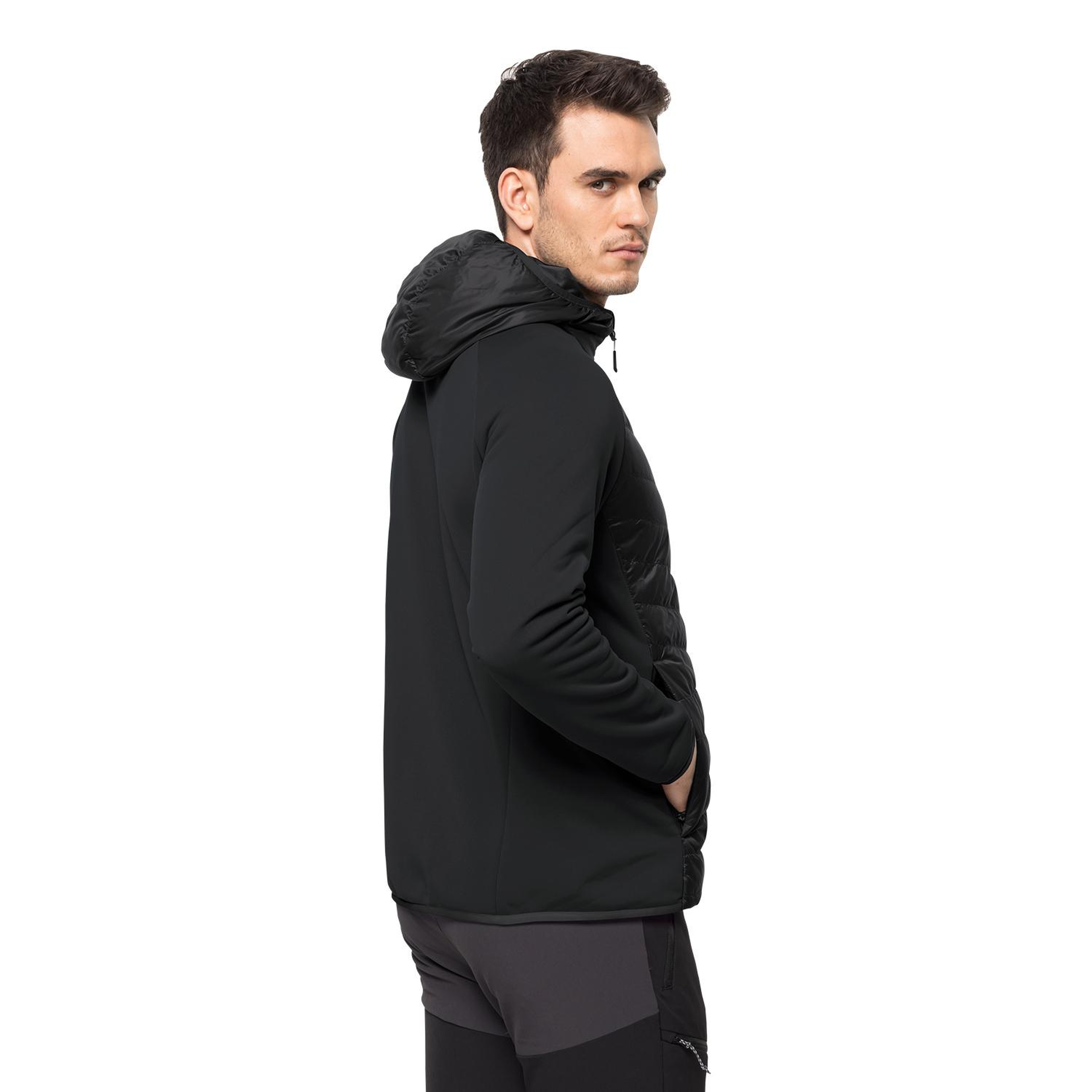 Jack Wolfskin Routeburn Pro Hybrid Erkek Siyah Outdoor Ceketi