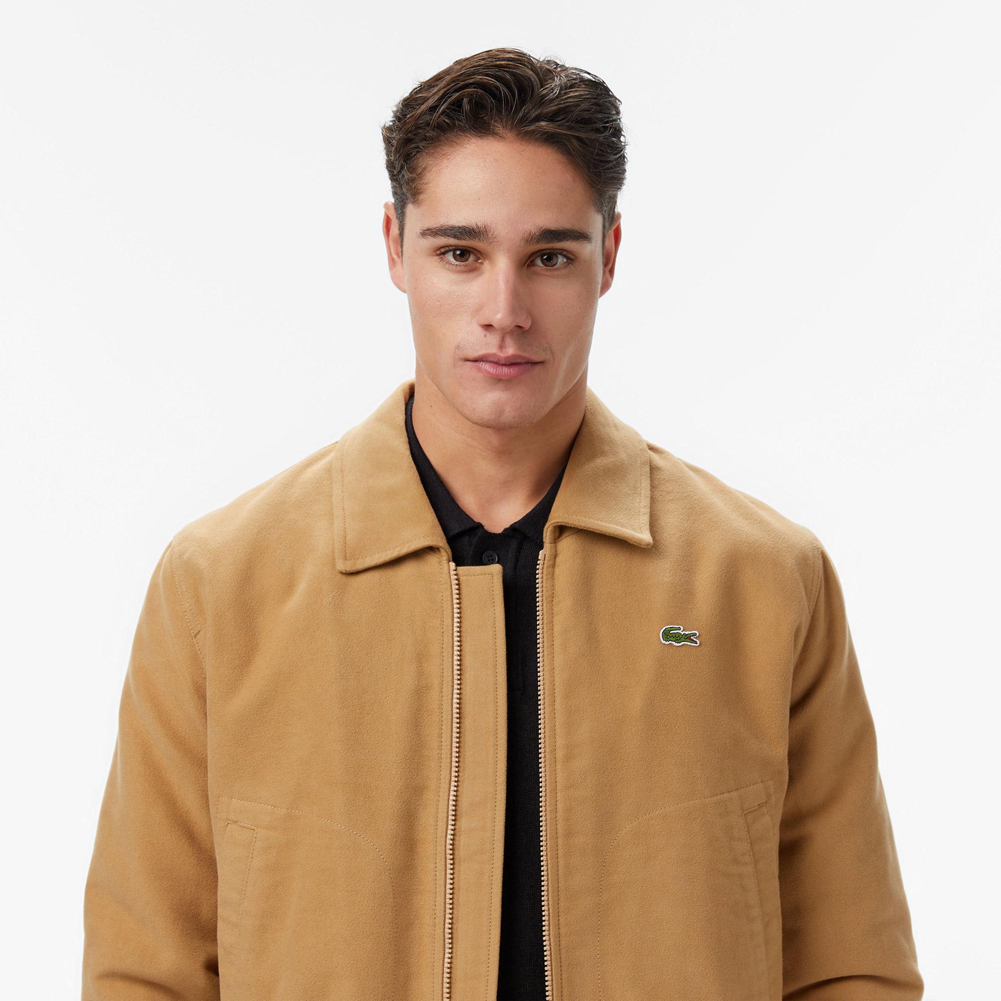 Lacoste Erkek Classic Fit Gömlek Yaka Bej Ceket