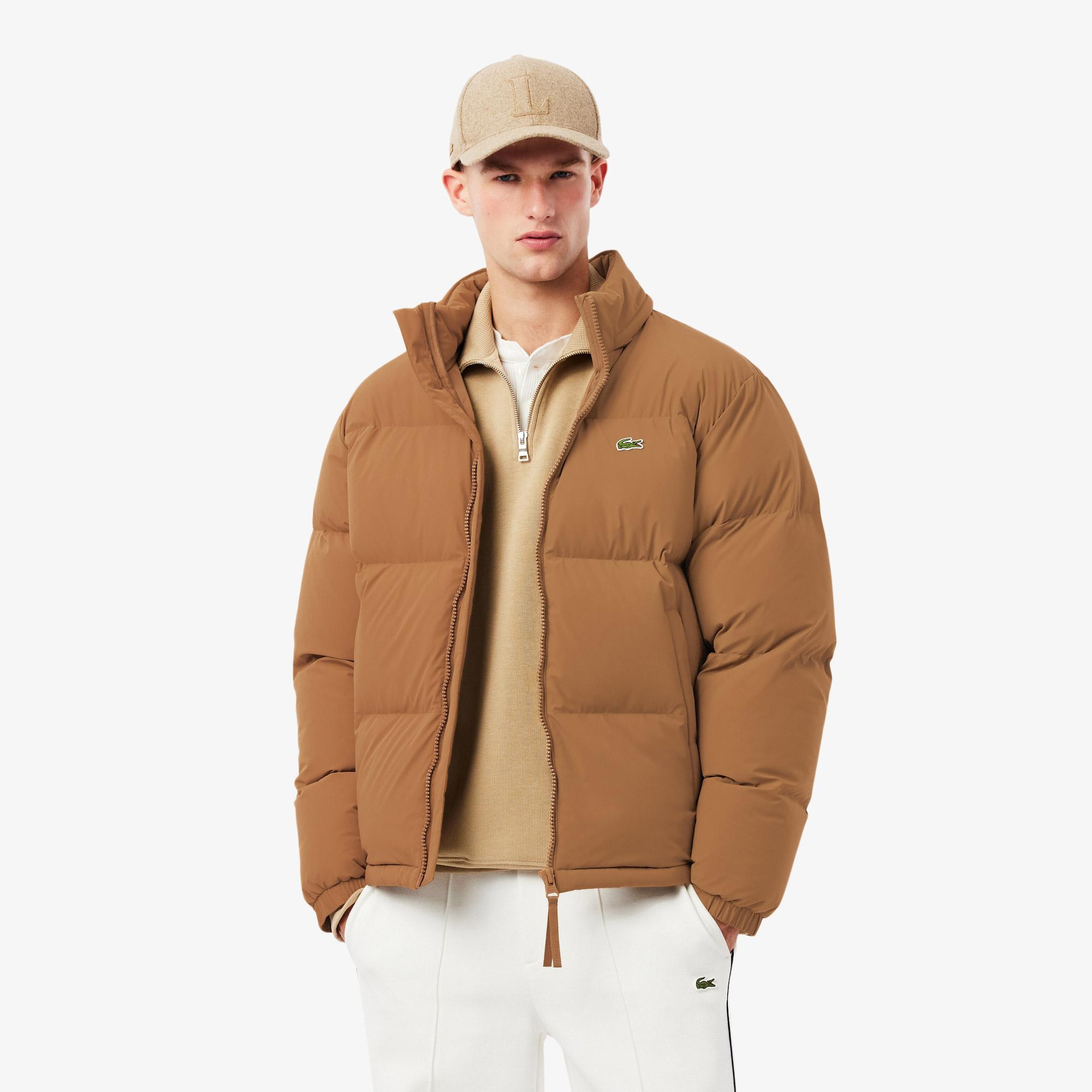 Lacoste Erkek Relaxed Fit Kapüşonlu Koyu Kahverengi Mont