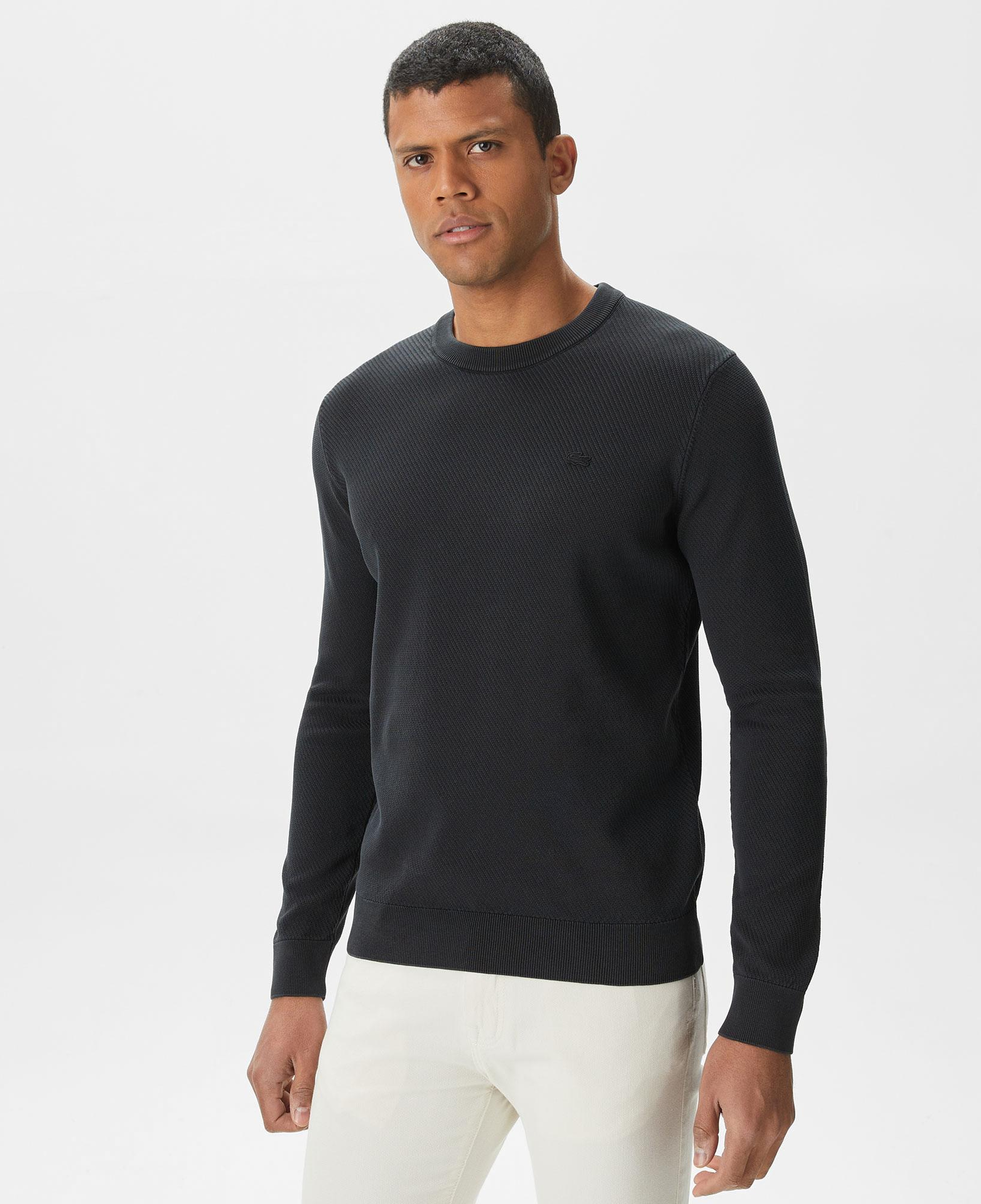 Lacoste Erkek Regular Fit Bisiklet Yaka Siyah Kazak