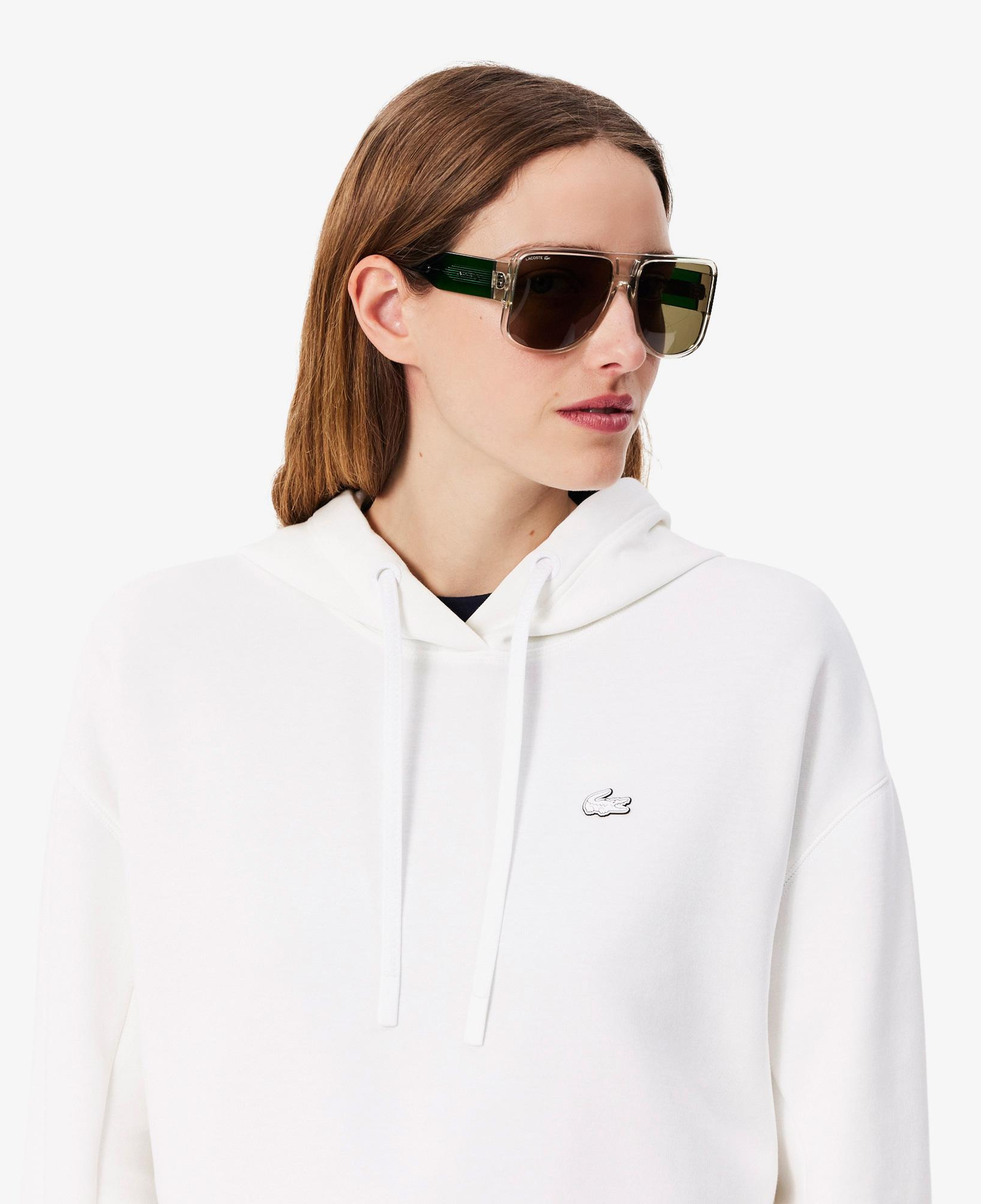 Lacoste Kadın Relaxed Fit Kapüşonlu Beyaz Sweatshirt
