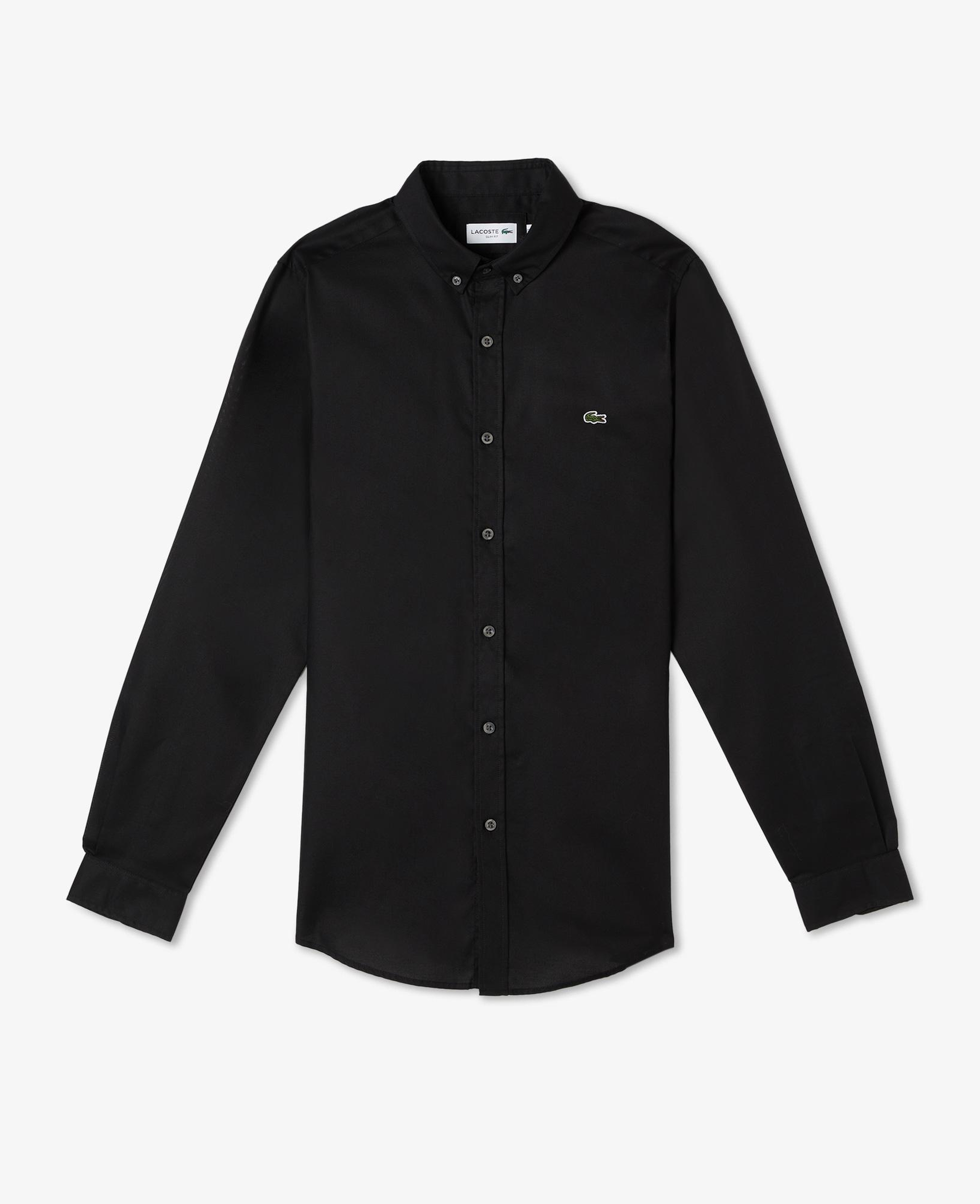 Lacoste Erkek Slim Fit Düğmeli Yaka Siyah Gömlek