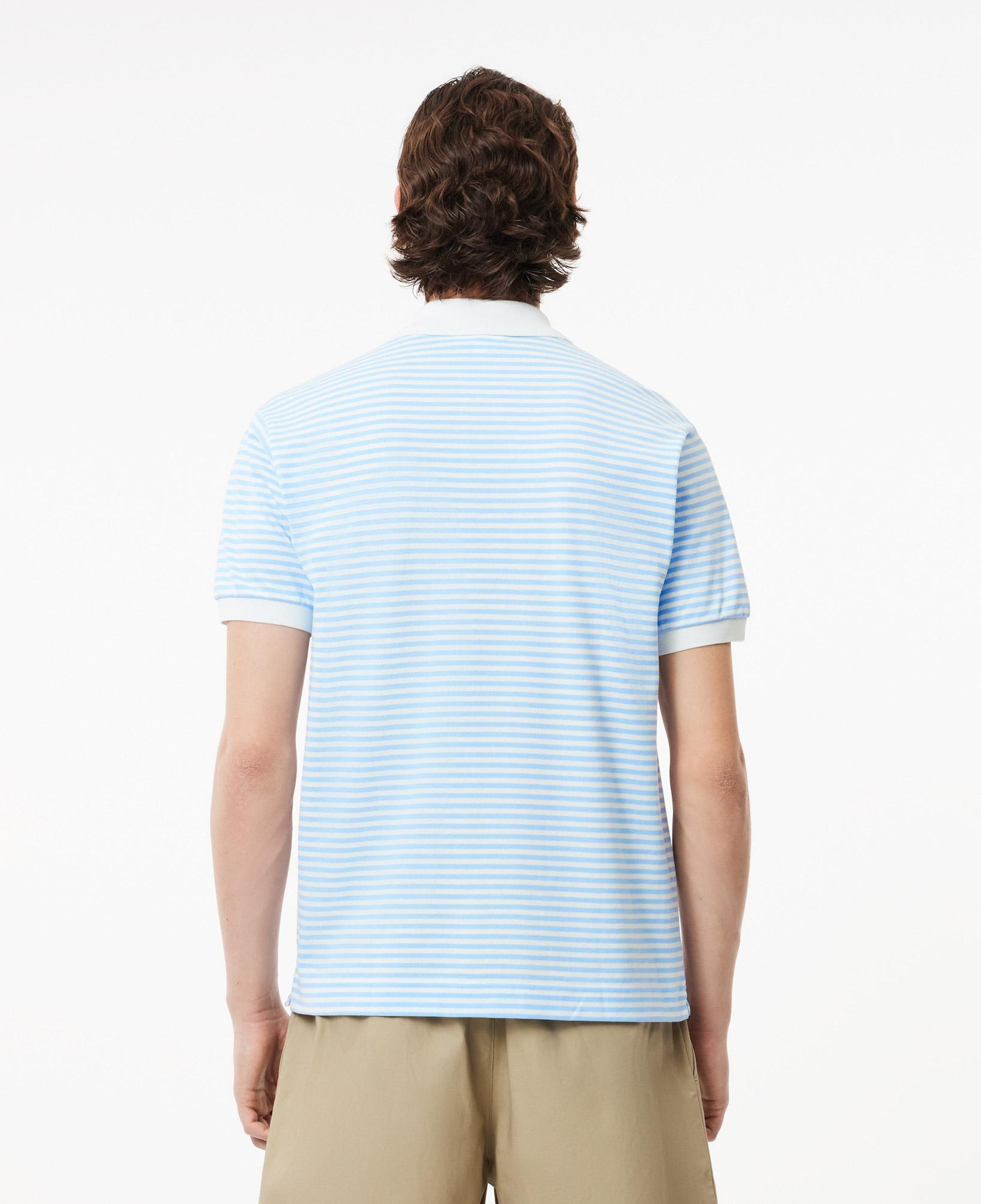 L.12.12 Erkek Classic Fit Çizgili Mavi Polo