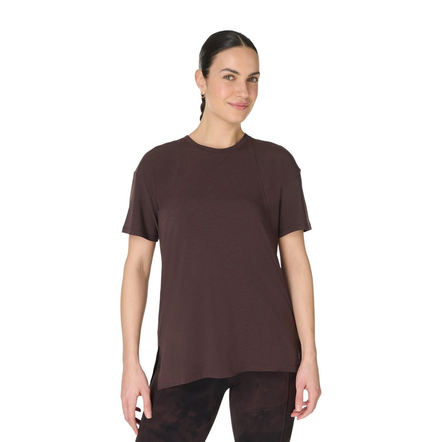 Sweaty Betty Soft Flow Studio Longline Kadın Kahverengi Tişört
