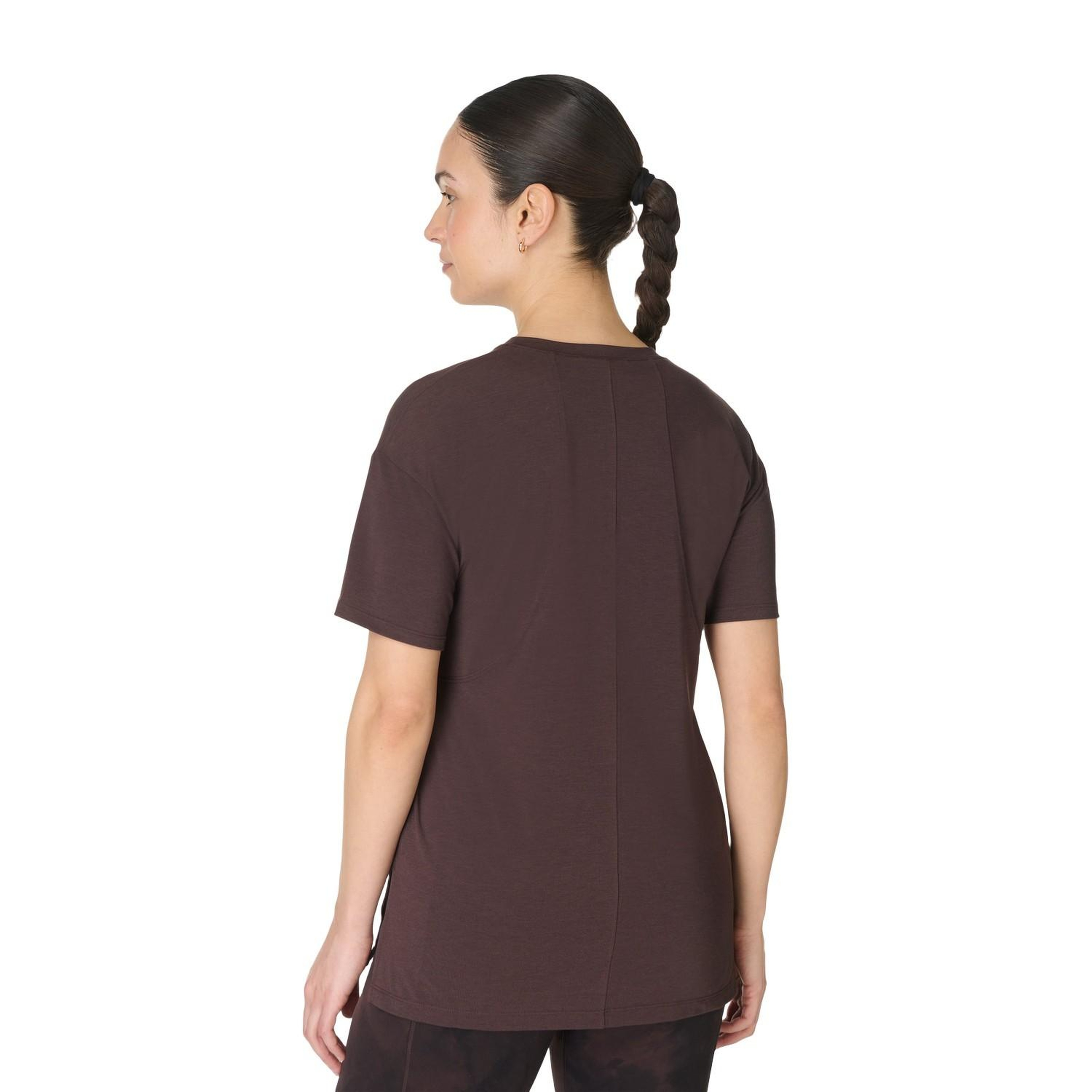 Sweaty Betty Soft Flow Studio Longline Kadın Kahverengi Tişört