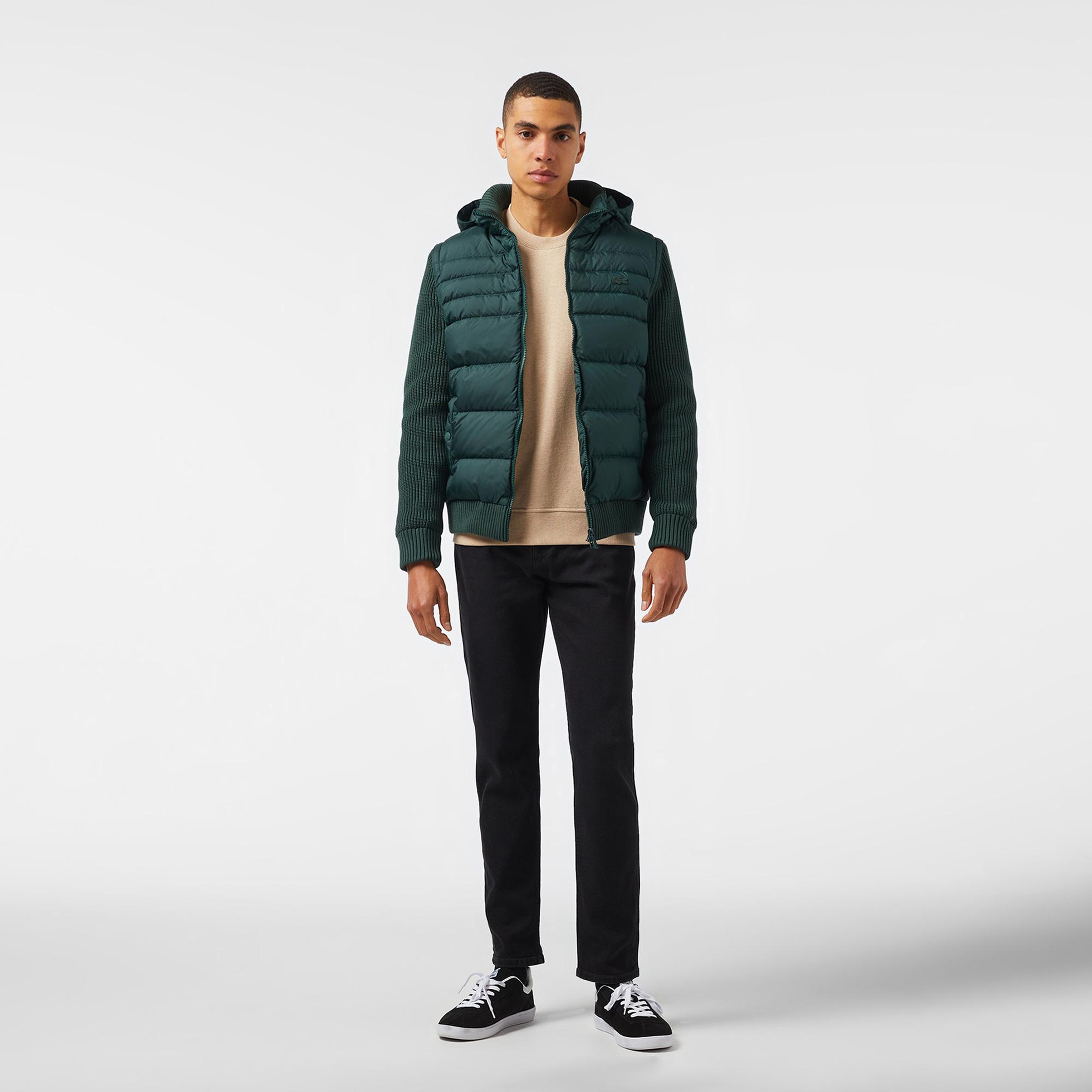 Lacoste Erkek Kapüşonlu Yeşil Mont